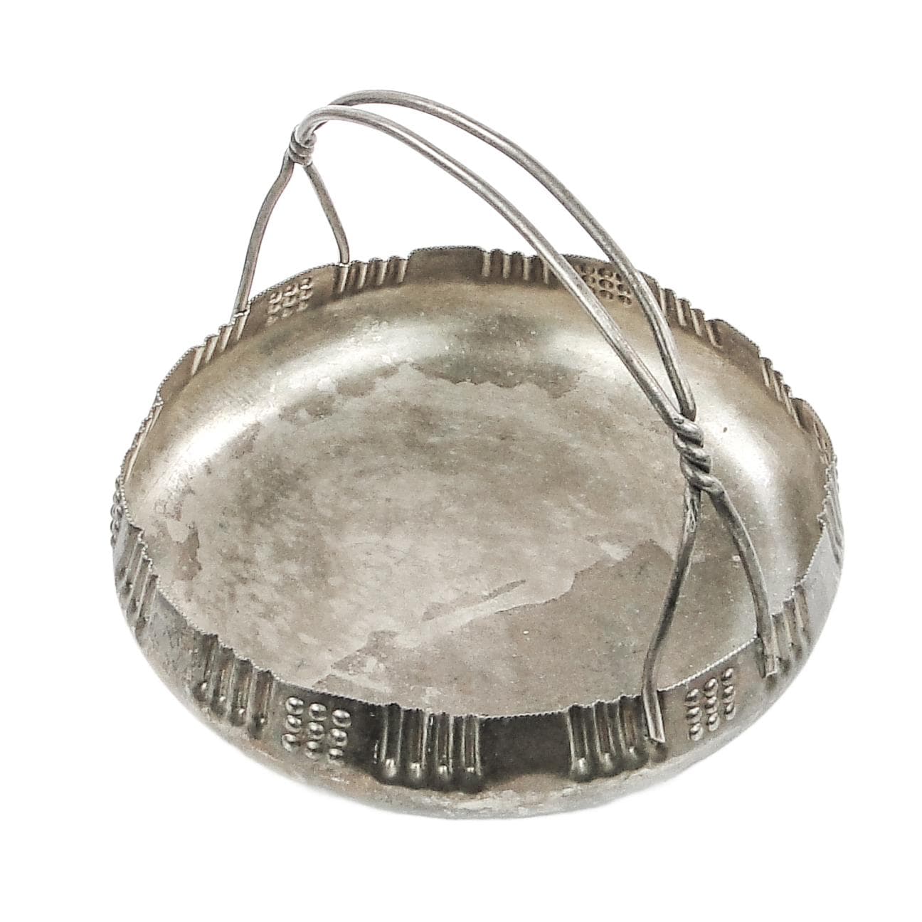 Art Nouveau fruit basket, silver metal, Kaiser, Germany, early 20th c.