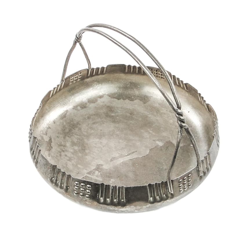 Art Nouveau fruit basket, silver metal, Kaiser, Germany, early 20th c.