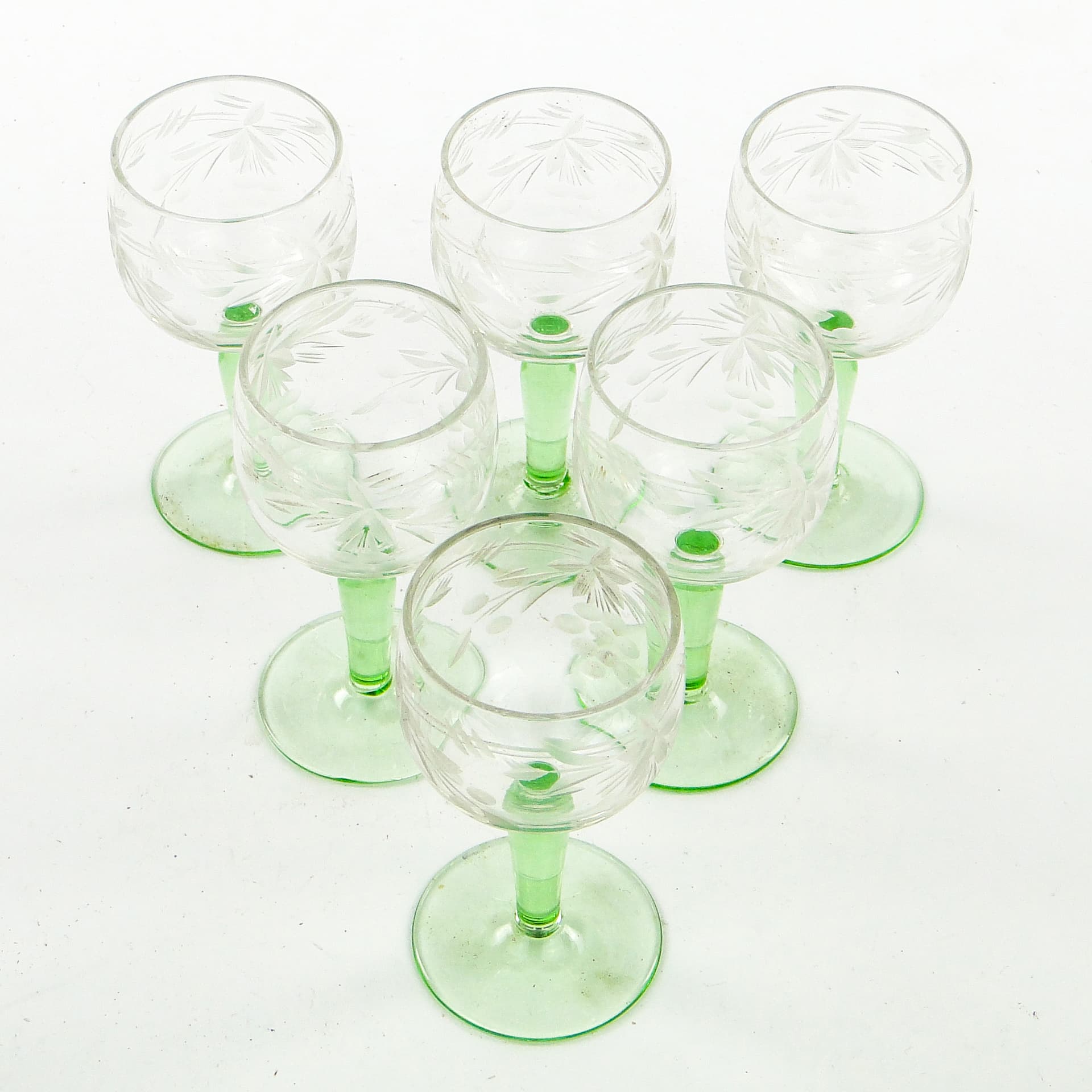 Komplet kieliszków do wina Art Nouveau, szkło, Bohemia, Czechy, pocz. XX w. - 103946