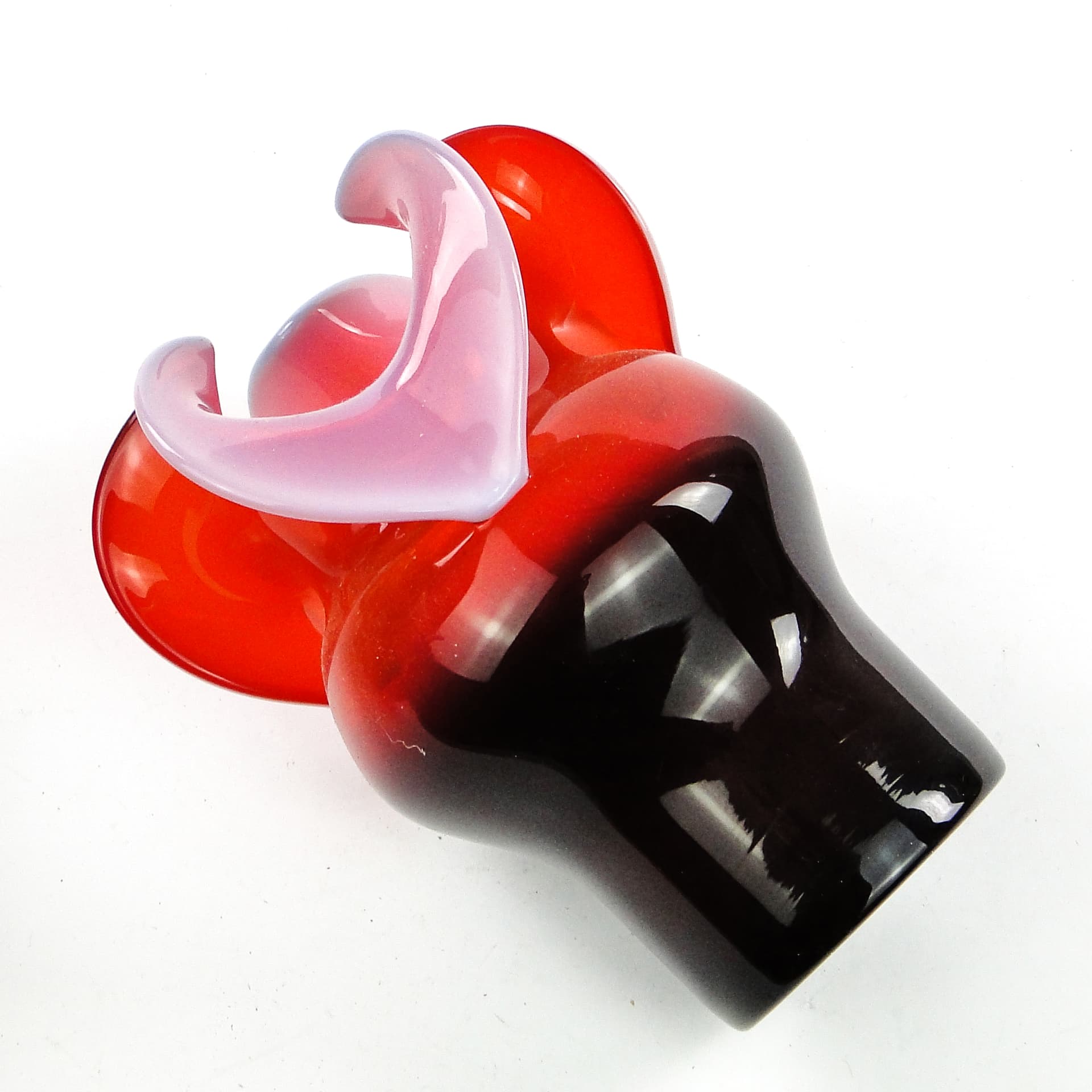 Wazon Osiołek, szkło czerwone, proj. C. Zuber, Polska, lata 70. - 103963