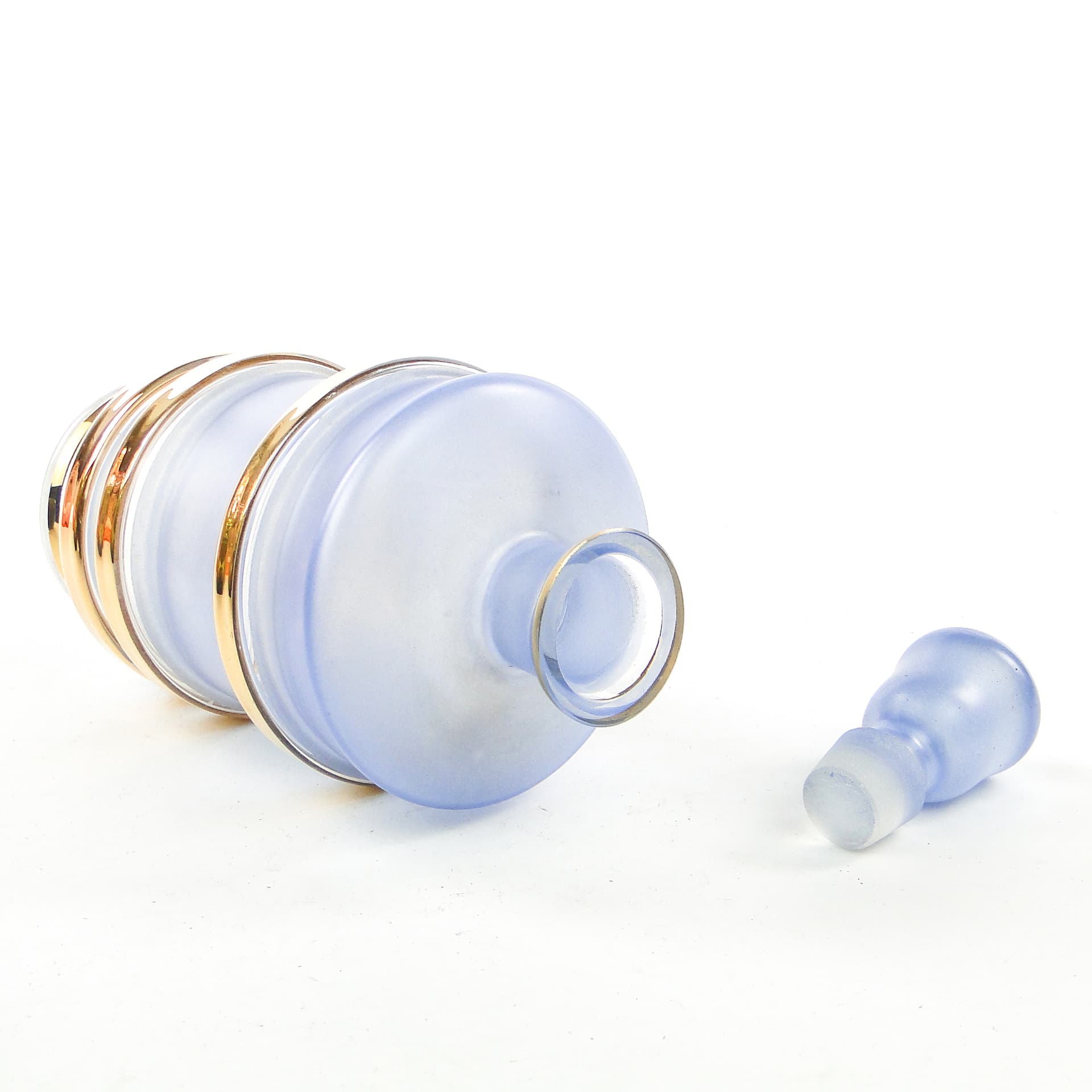 Mid-century modern decanter, glass, Kamenický Šenov, Czechoslovakia, 1950s. - 104064