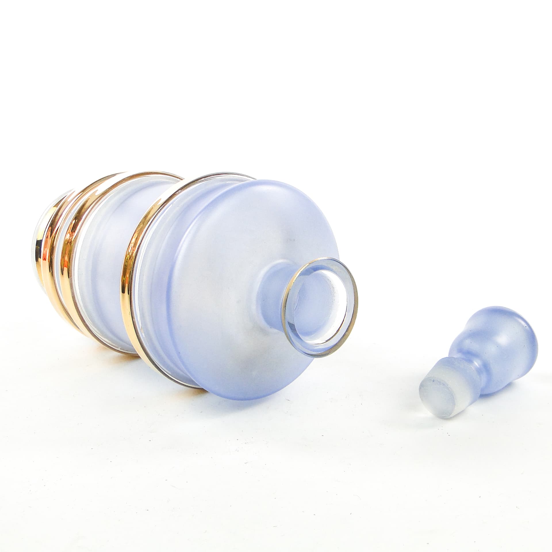 Mid-century modern decanter, glass, Kamenický Šenov, Czechoslovakia, 1950s. - 104067