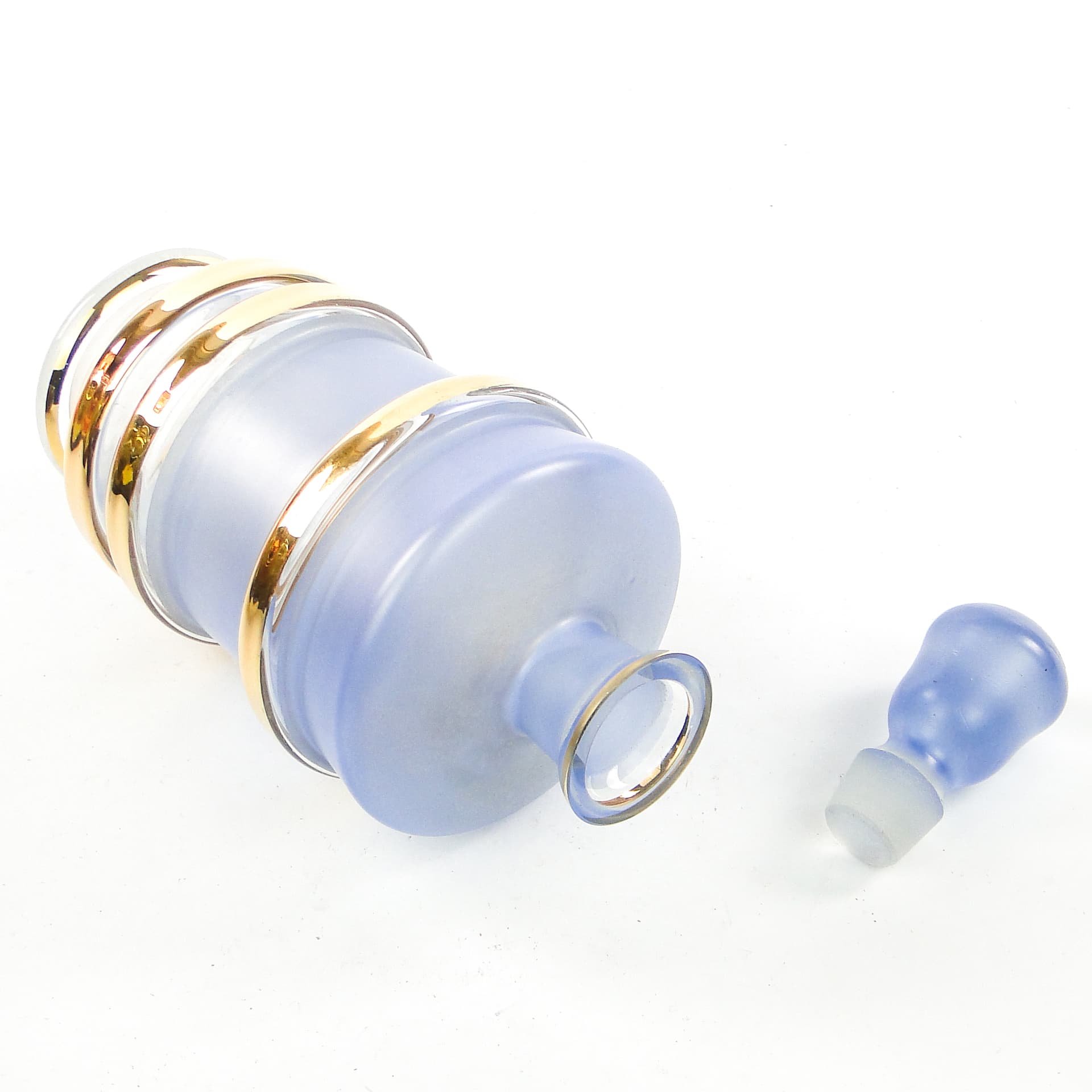 Mid-century modern decanter, glass, Kamenický Šenov, Czechoslovakia, 1950s. - 104062