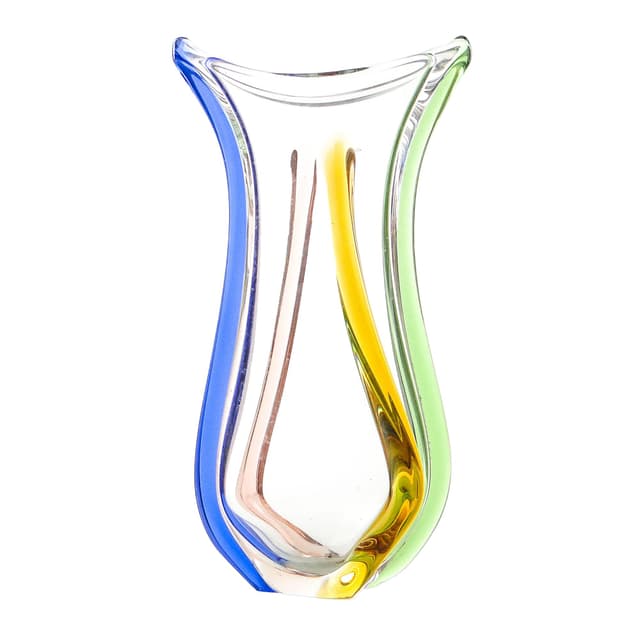 Vase, mid-century modern, glass, by H. Mahanovska, Czechoslovakia, 1960s. - DIMENSION