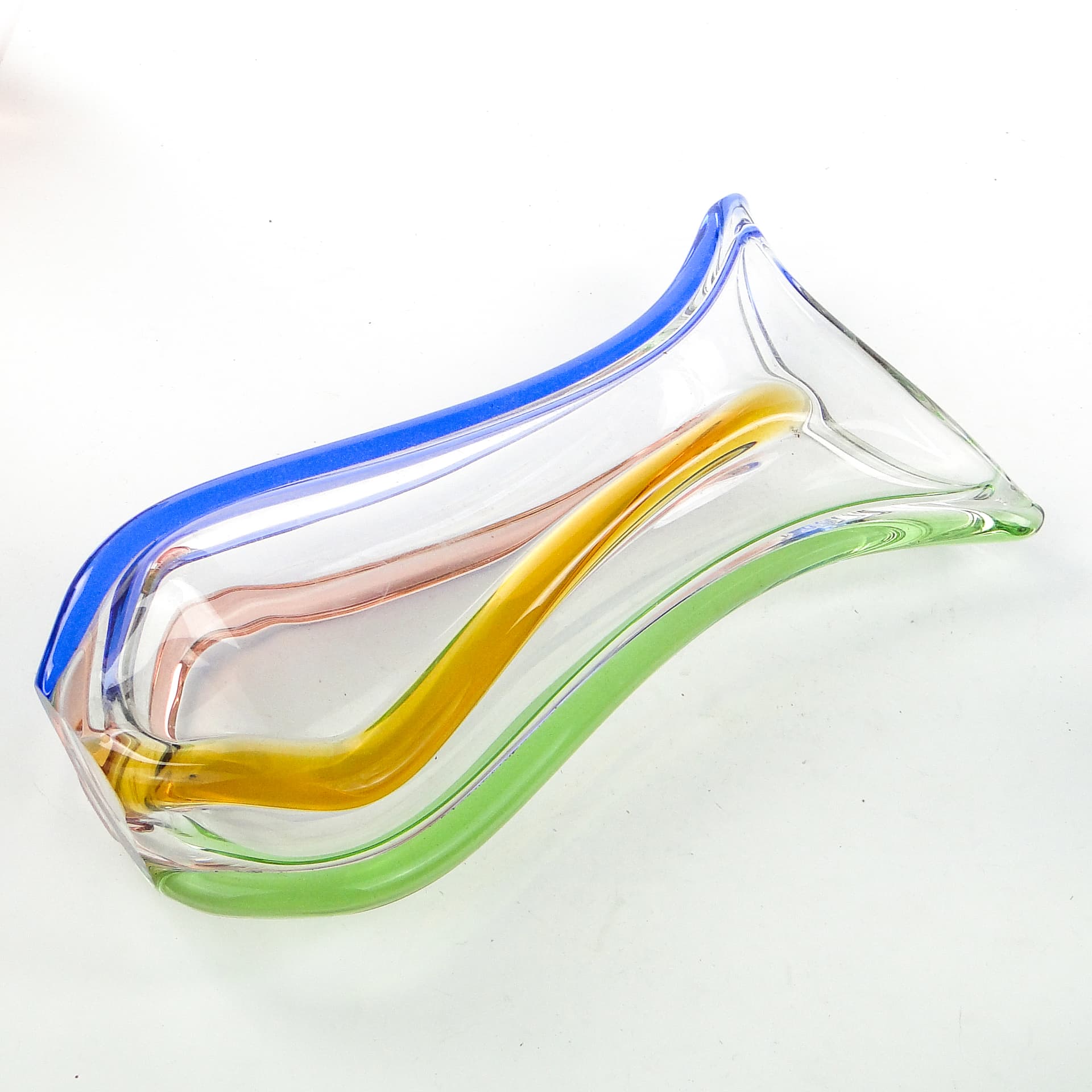 Vase, mid-century modern, glass, by H. Mahanovska, Czechoslovakia, 1960s. - 104100