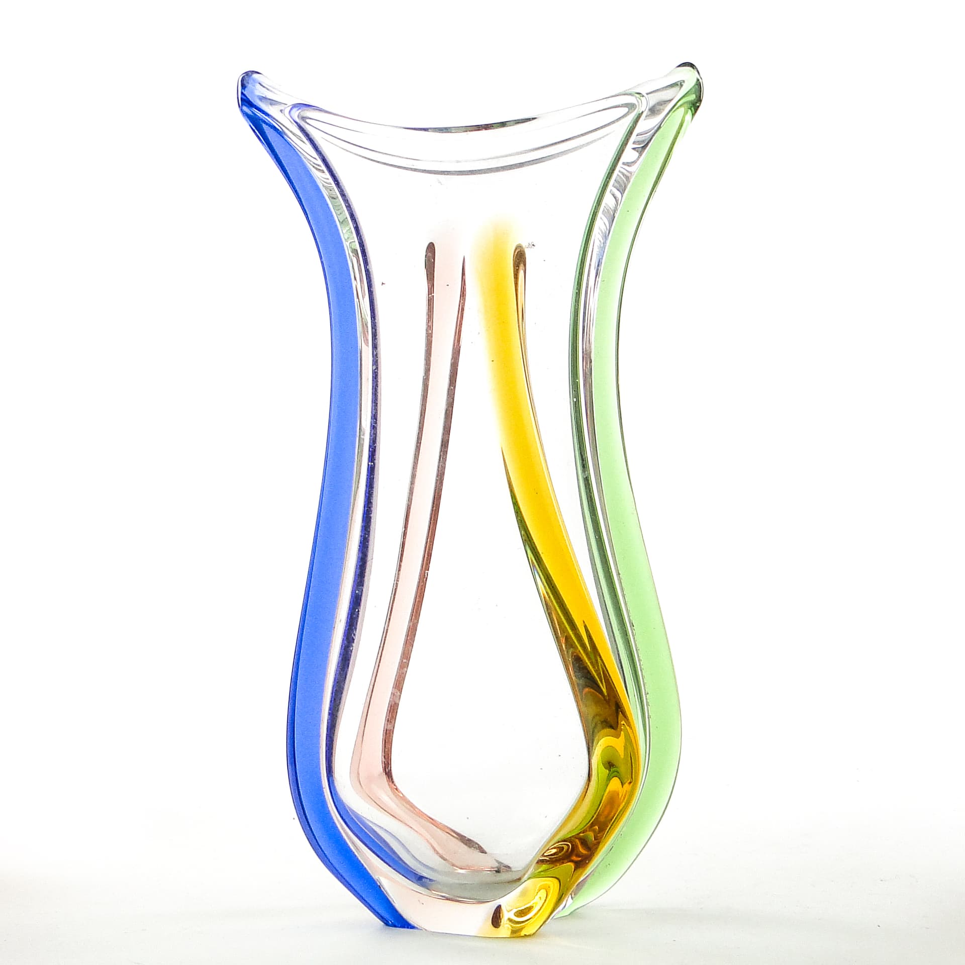 Vase, mid-century modern, glass, by H. Mahanovska, Czechoslovakia, 1960s. - 104094
