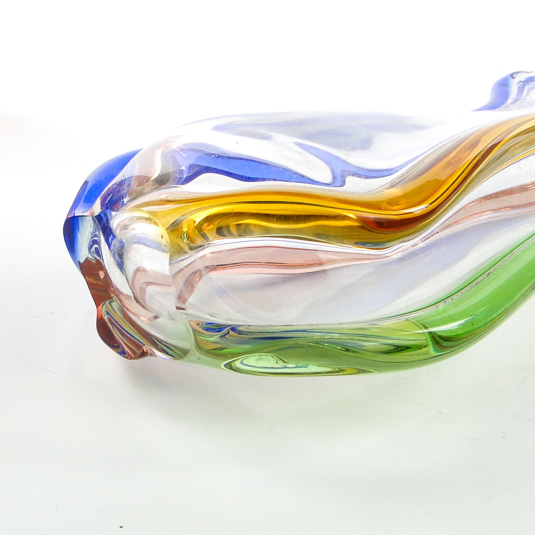 Vase, mid-century modern, glass, by H. Mahanovska, Czechoslovakia, 1960s. - 104098