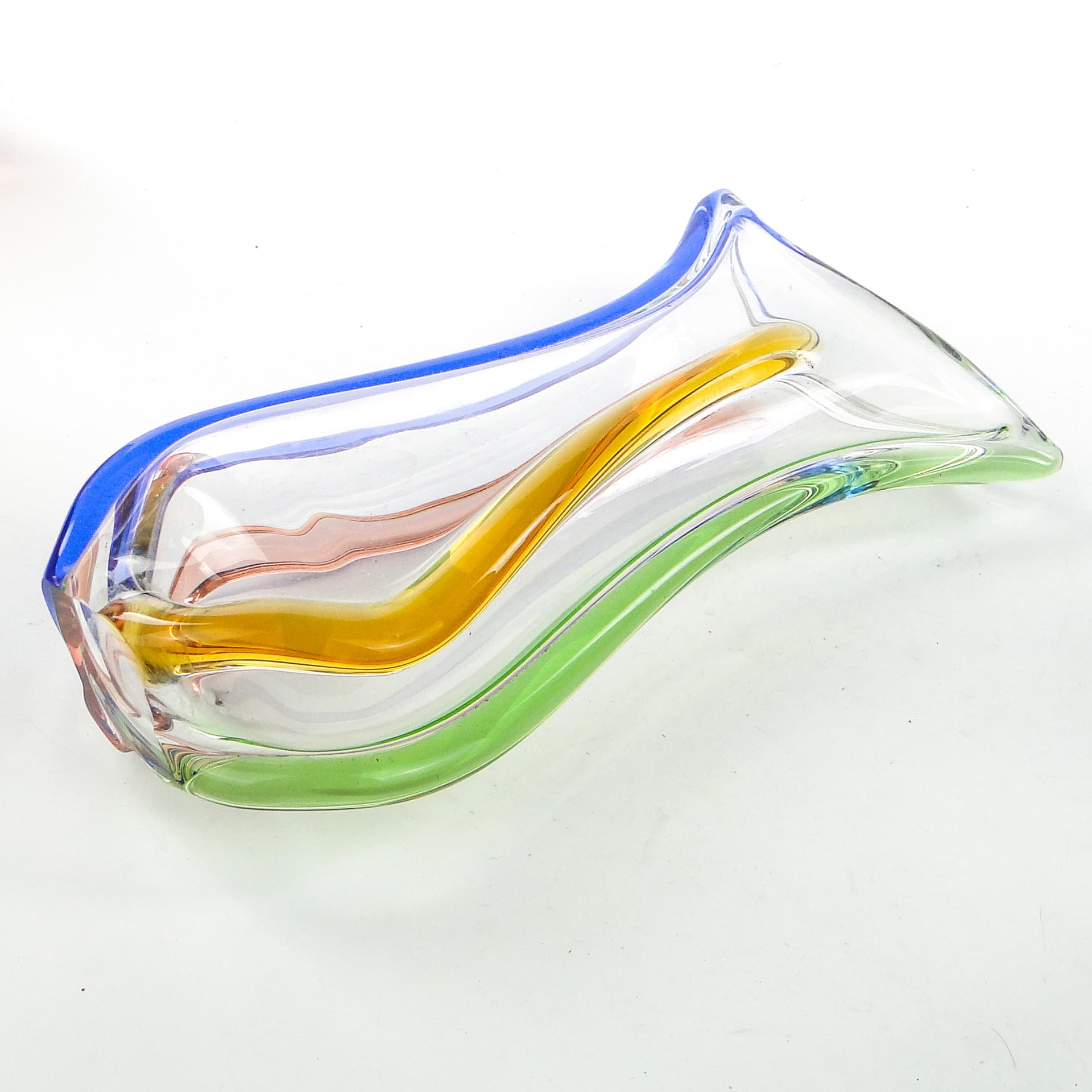 Vase, mid-century modern, glass, by H. Mahanovska, Czechoslovakia, 1960s. - 104099