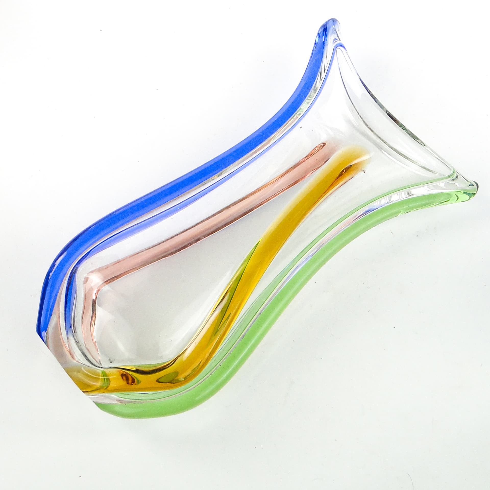 Vase, mid-century modern, glass, by H. Mahanovska, Czechoslovakia, 1960s. - 104101