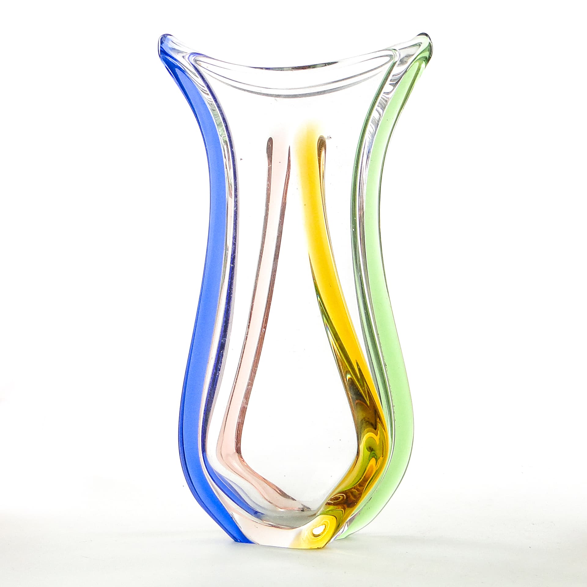 Vase, mid-century modern, glass, by H. Mahanovska, Czechoslovakia, 1960s. - 104095