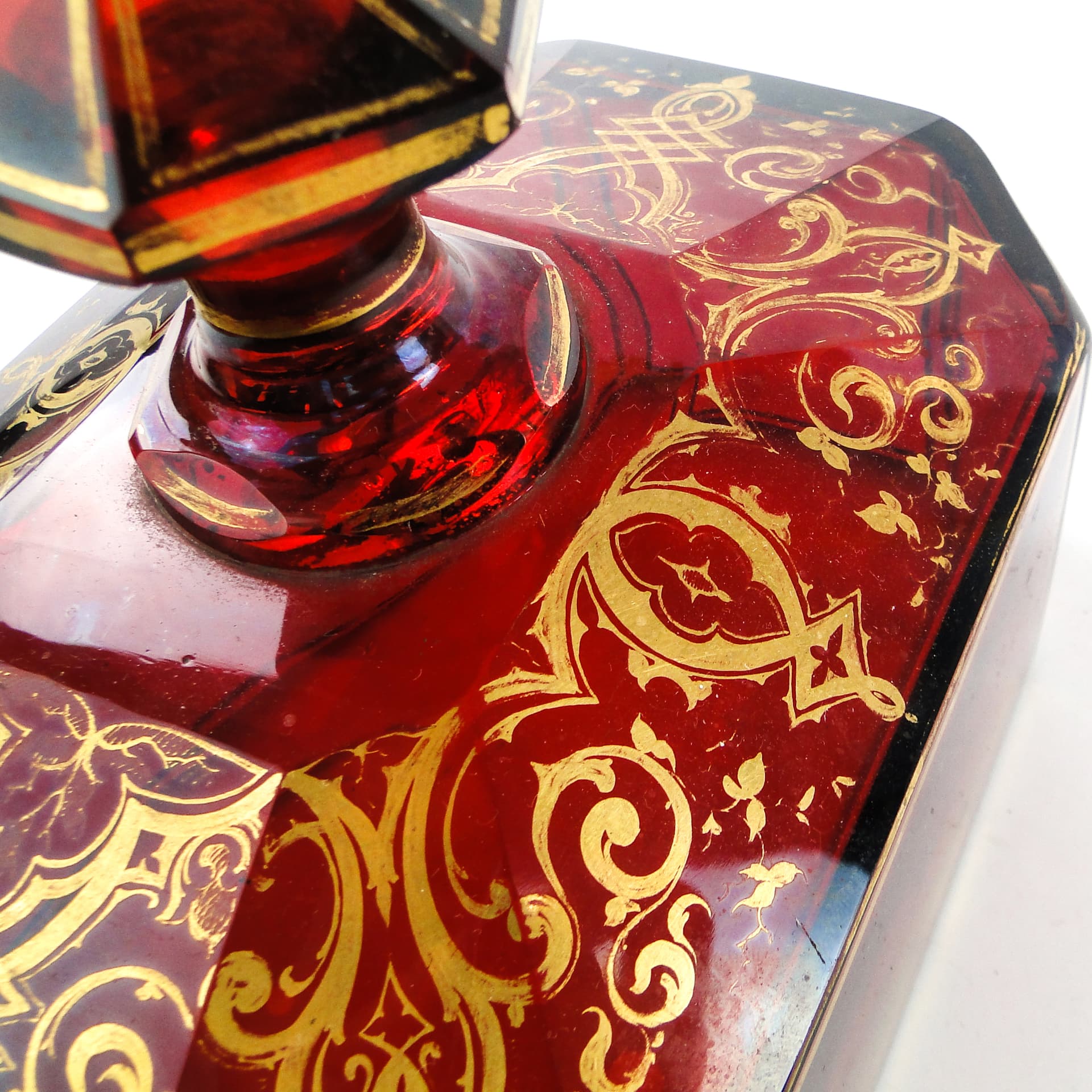 Klosz do ciasta Biedermeier, szkło rubinowe, Bohemia, Czechy, XIX w. - 104361