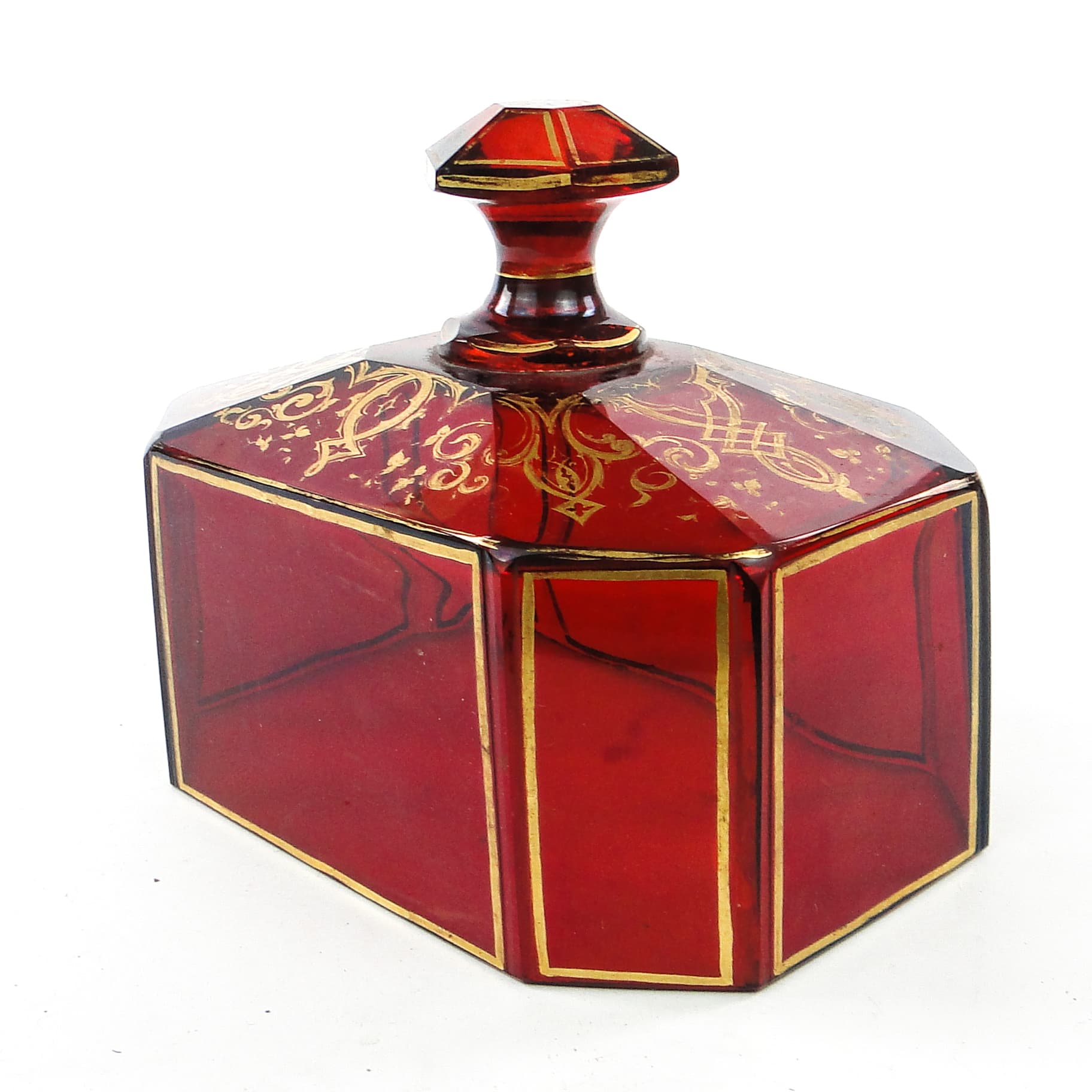 Klosz do ciasta Biedermeier, szkło rubinowe, Bohemia, Czechy, XIX w. - 104359