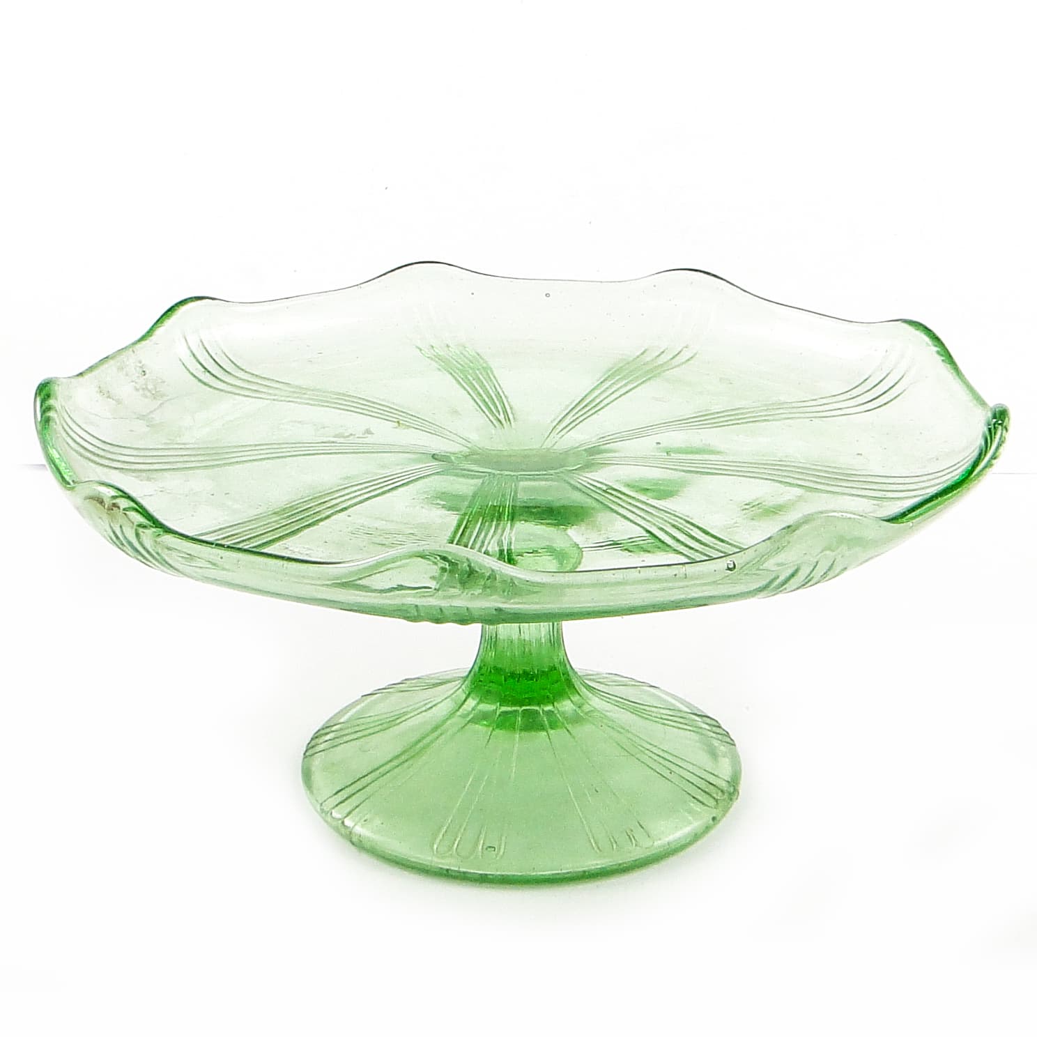 Art Deco cake stand, glass, Ząbkowice, Poland, 1970s. - 104760