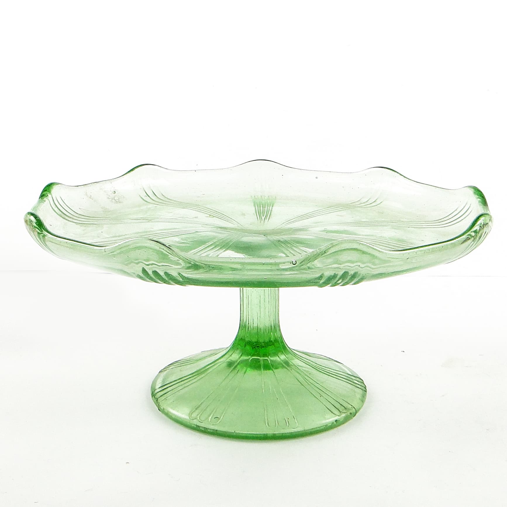 Art Deco cake stand, glass, Ząbkowice, Poland, 1970s. - 104759