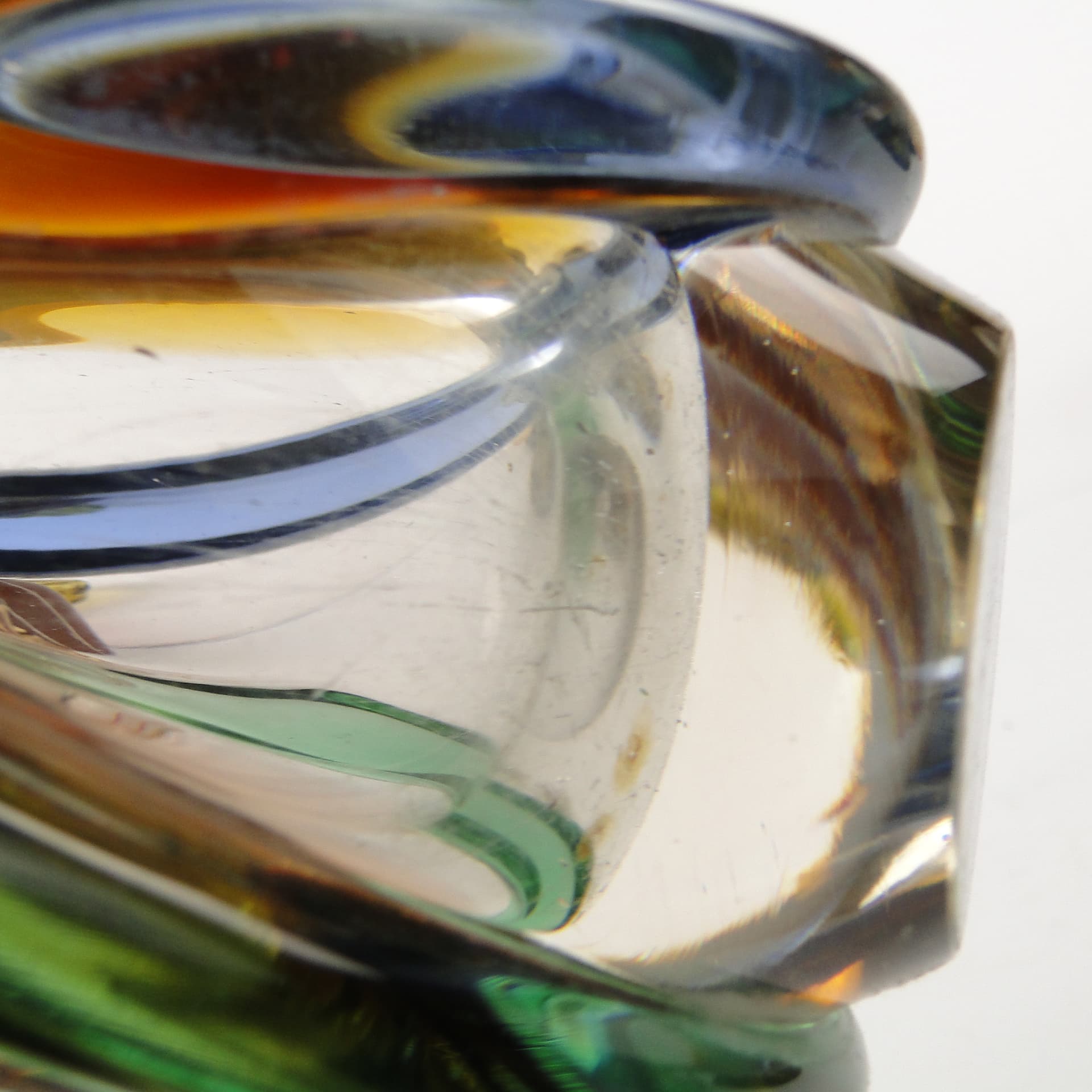 Mid-century modern vase, multicolor glass, by H. Mahanovska, Czechoslovakia, 1960s. - 104545