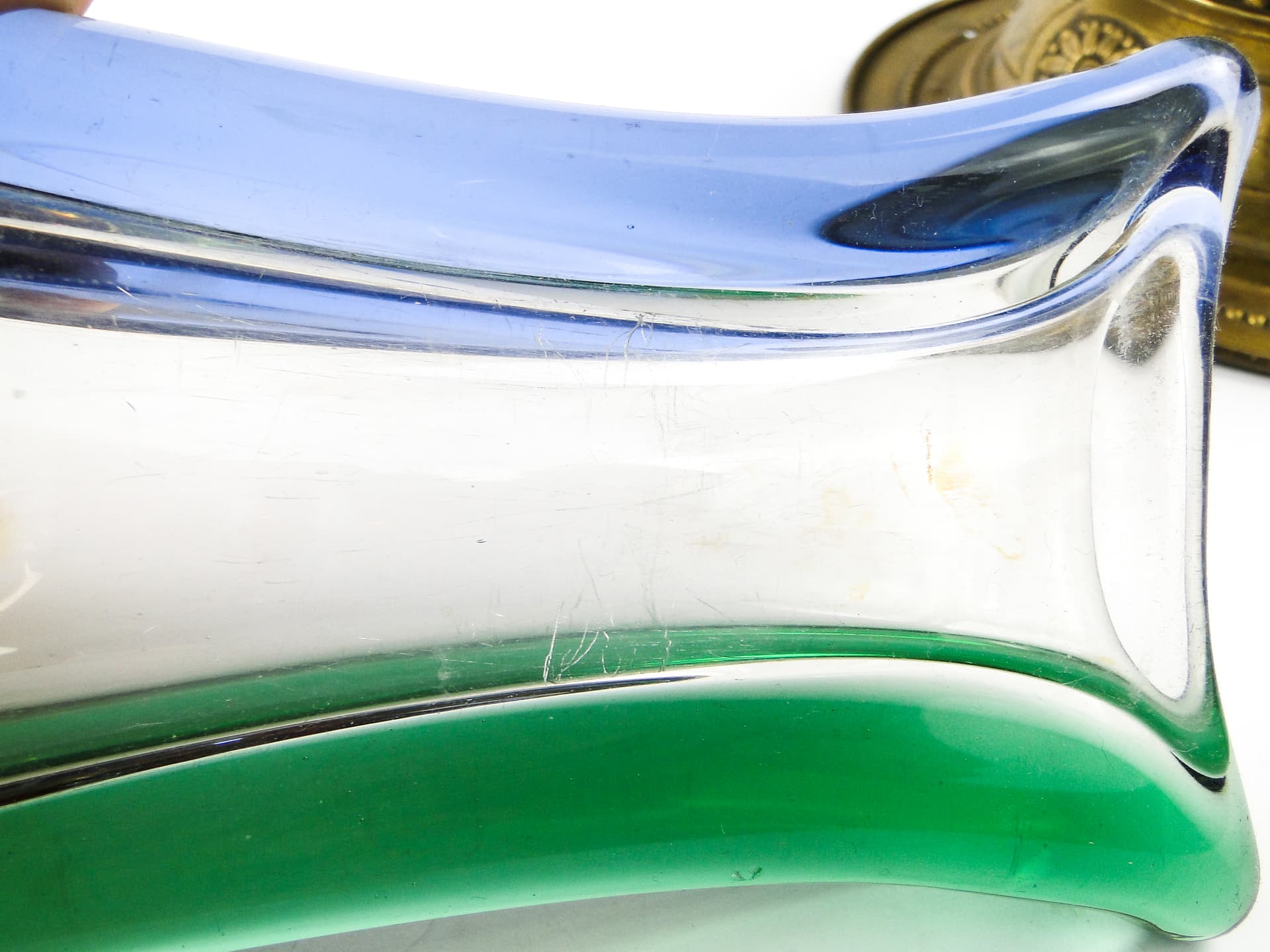 Mid-century modern vase, multicolor glass, by H. Mahanovska, Czechoslovakia, 1960s. - 104546