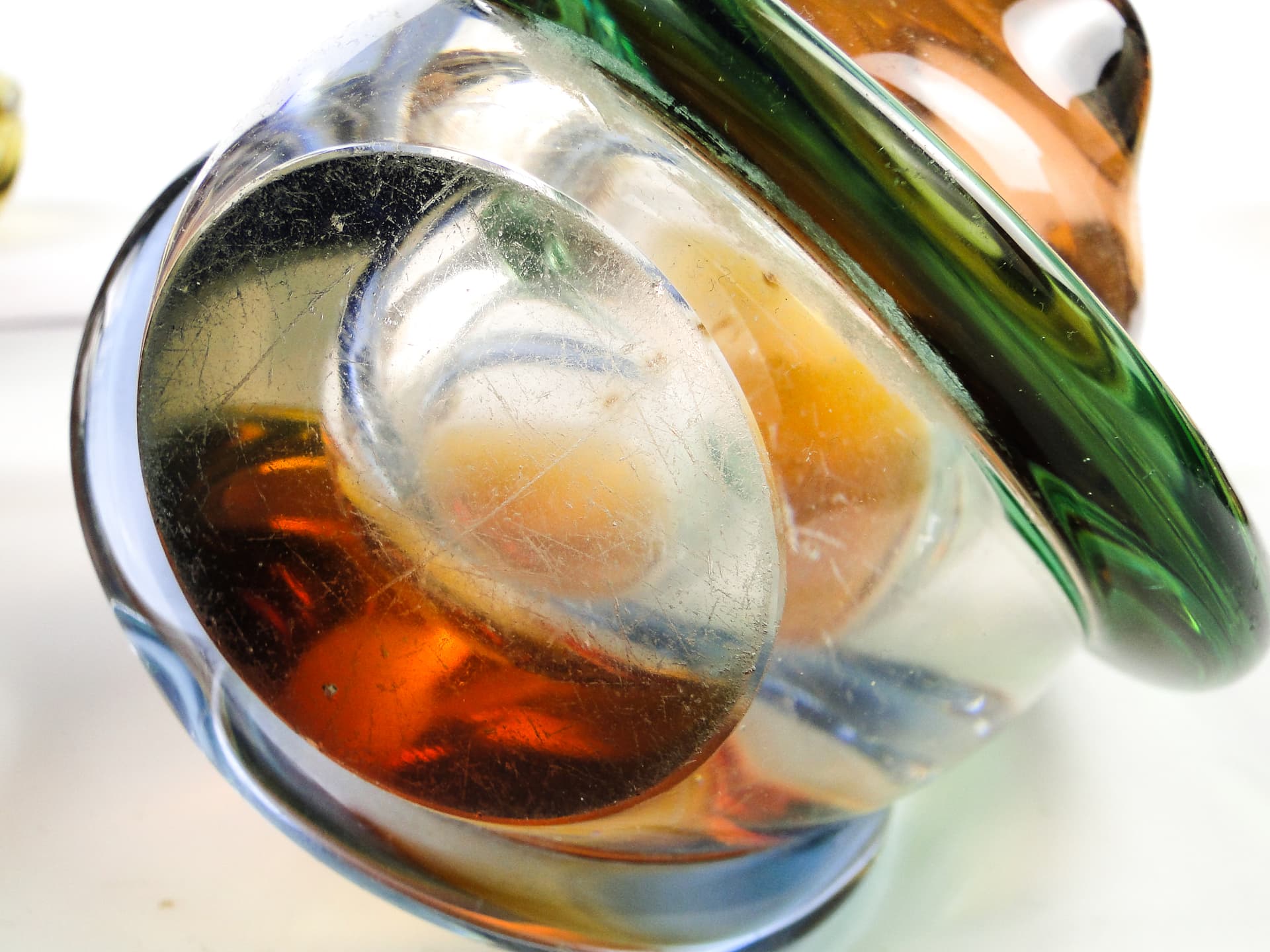 Mid-century modern vase, multicolor glass, by H. Mahanovska, Czechoslovakia, 1960s. - 104548