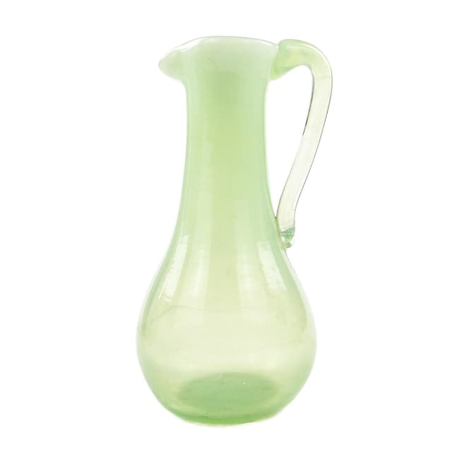 Pitcher, Minimalism, turquoise glass, by J. Słuczan-Orkusz, Poland, 1970s - DIMENSION