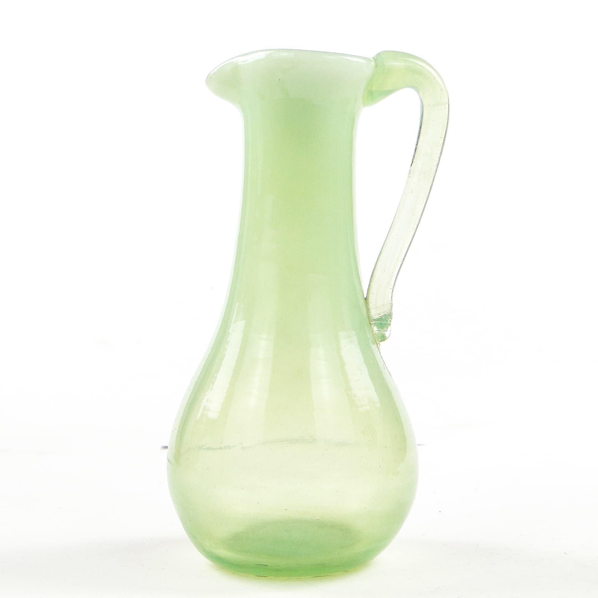 Pitcher, Minimalism, turquoise glass, by J. Słuczan-Orkusz, Poland, 1970s - 104584