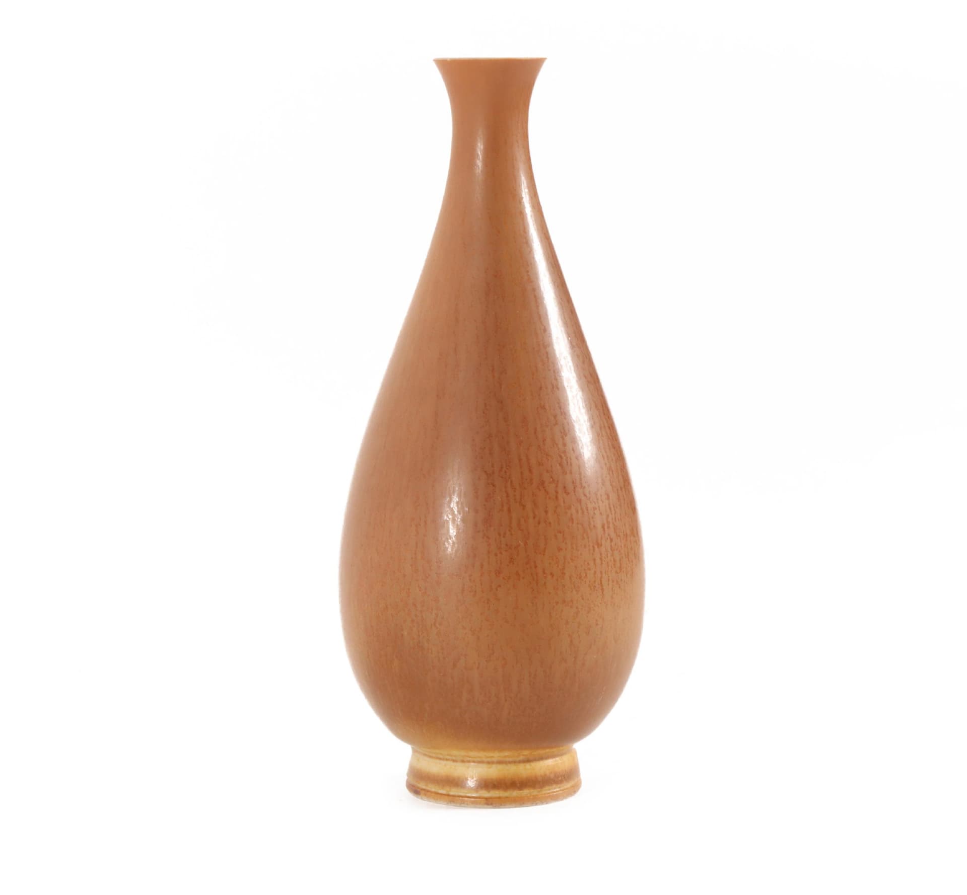 Vase, light brown ceramic, by B. Friberg, Gustavsberg, Sweden, 1950s. - 824