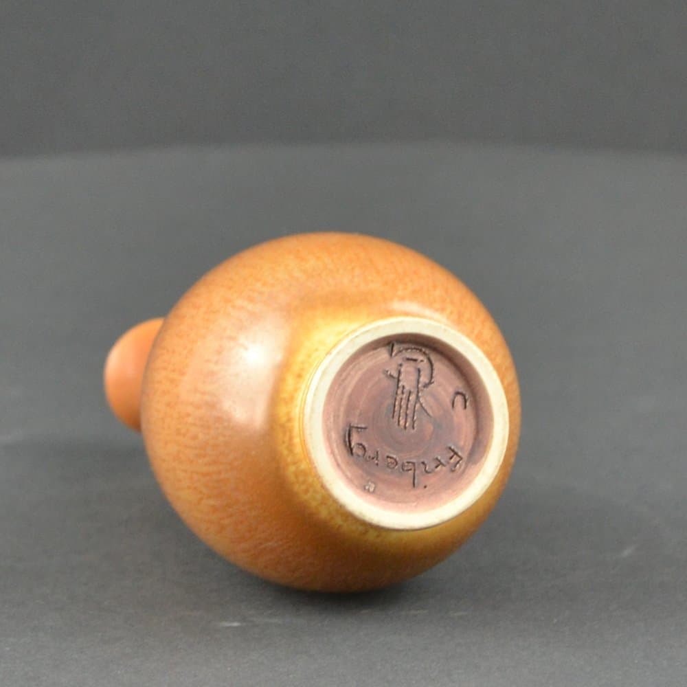 Vase, light brown ceramic, by B. Friberg, Gustavsberg, Sweden, 1950s. - 827