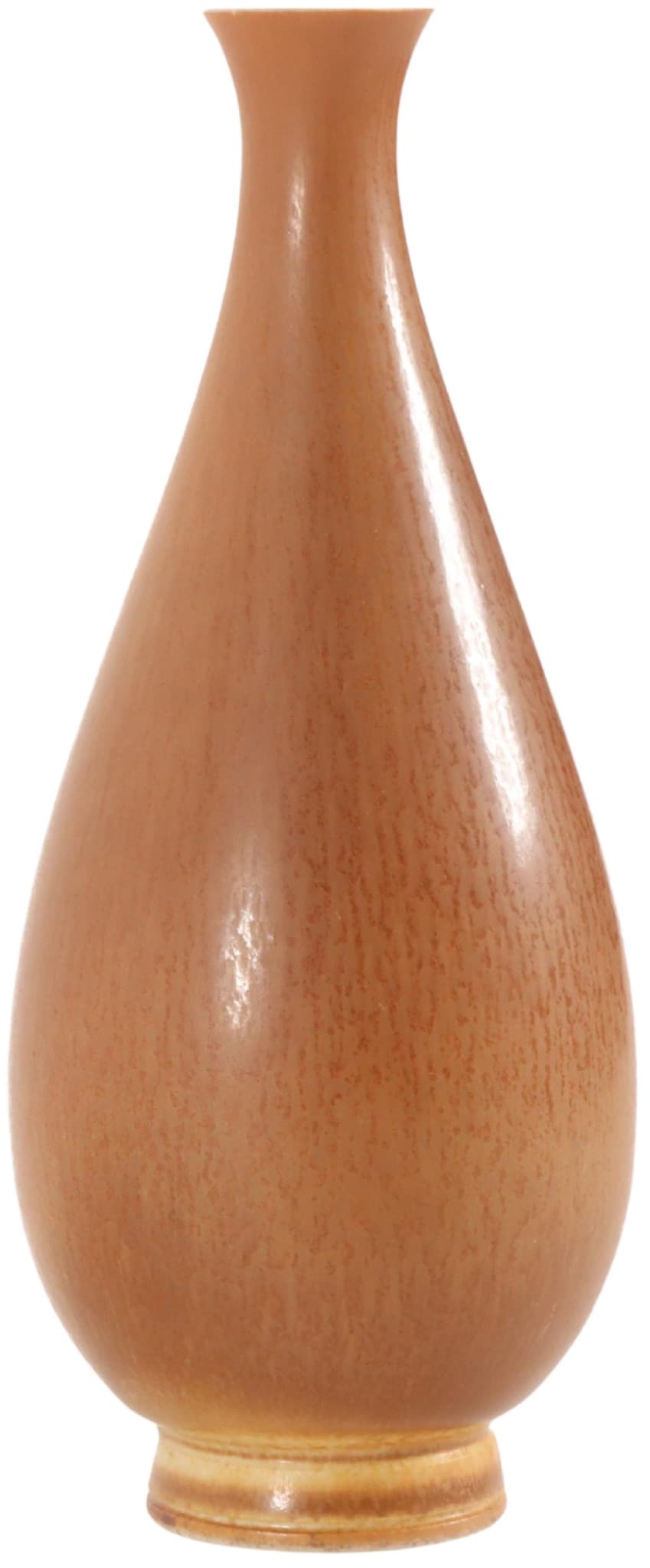 Vase, light brown ceramic, by B. Friberg, Gustavsberg, Sweden, 1950s.