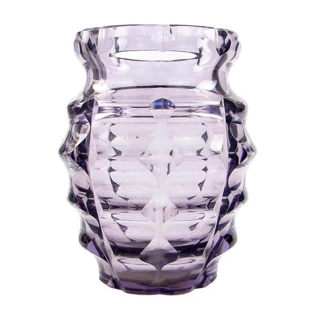 Wazon Art Deco, kryształ mangamowy, Polska, lata 30. - WYMIARY