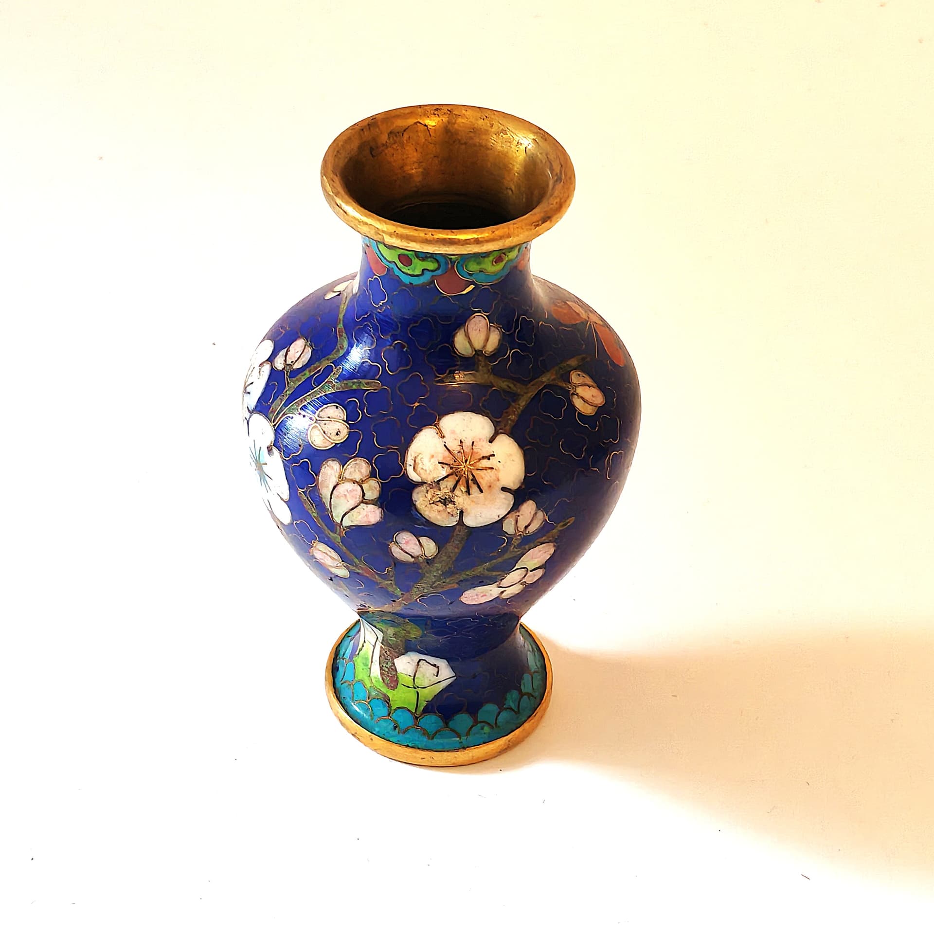 Wazon cloisonné, niebieski, Chiny, lata 50. - 104746