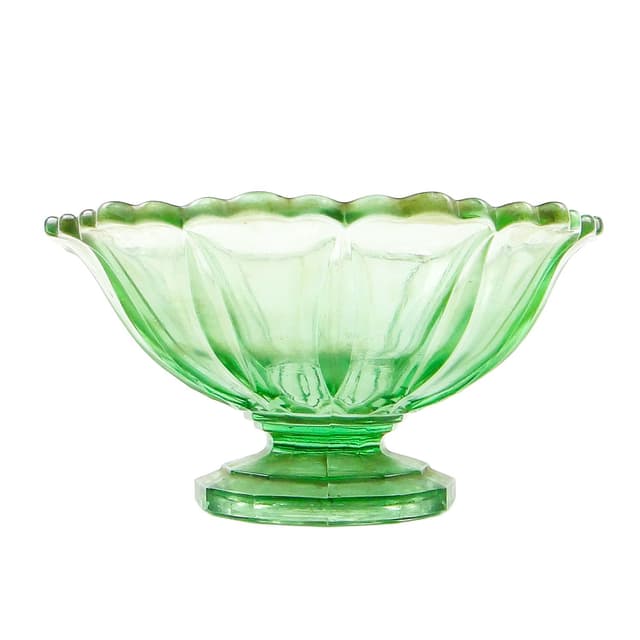 Centerpiece, mid-century modern, turquoise glass, Ząbkowice, Poland, 1950s. - DIMENSION