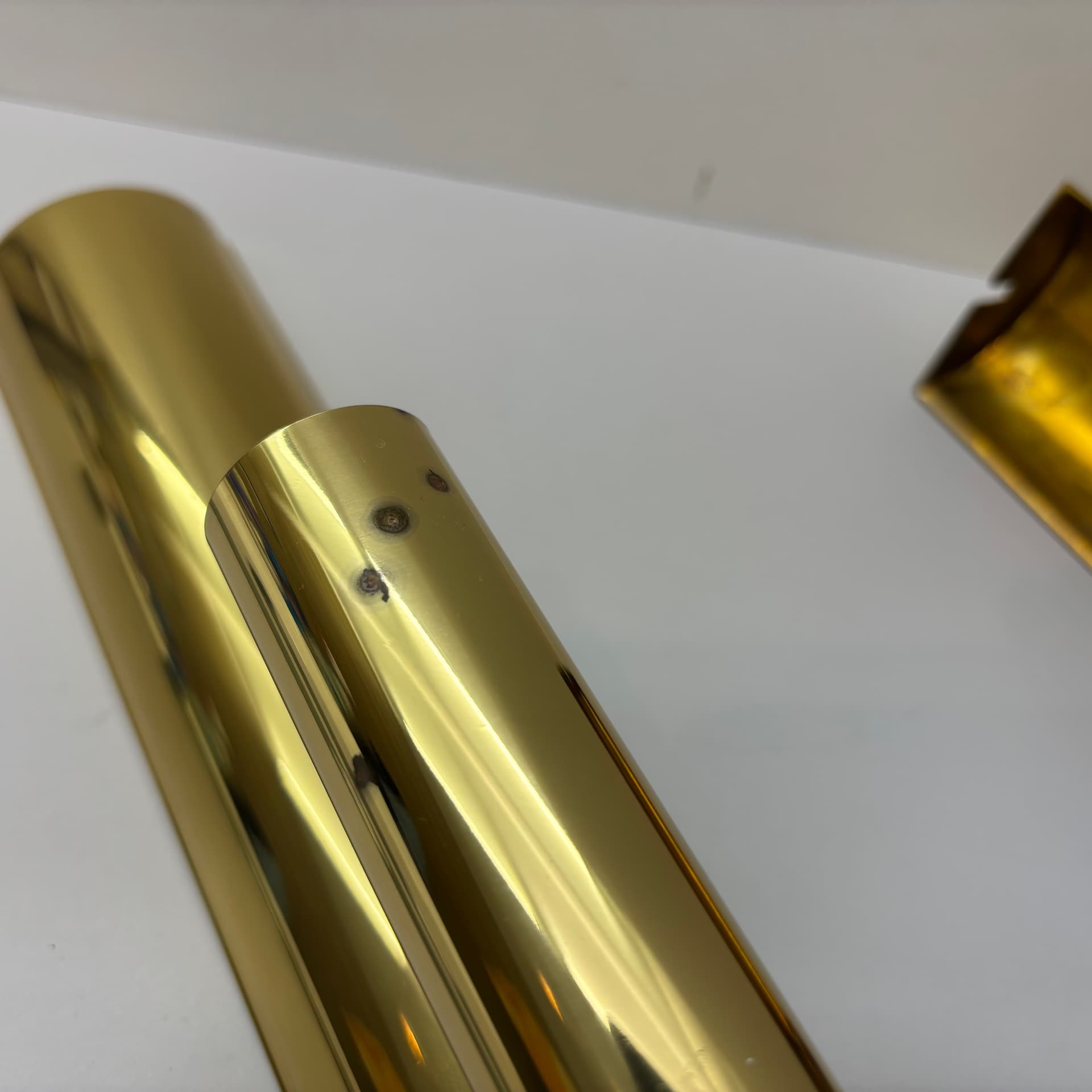 Pair of wall sconces, golden brass, Germany, 1970s. - 104828