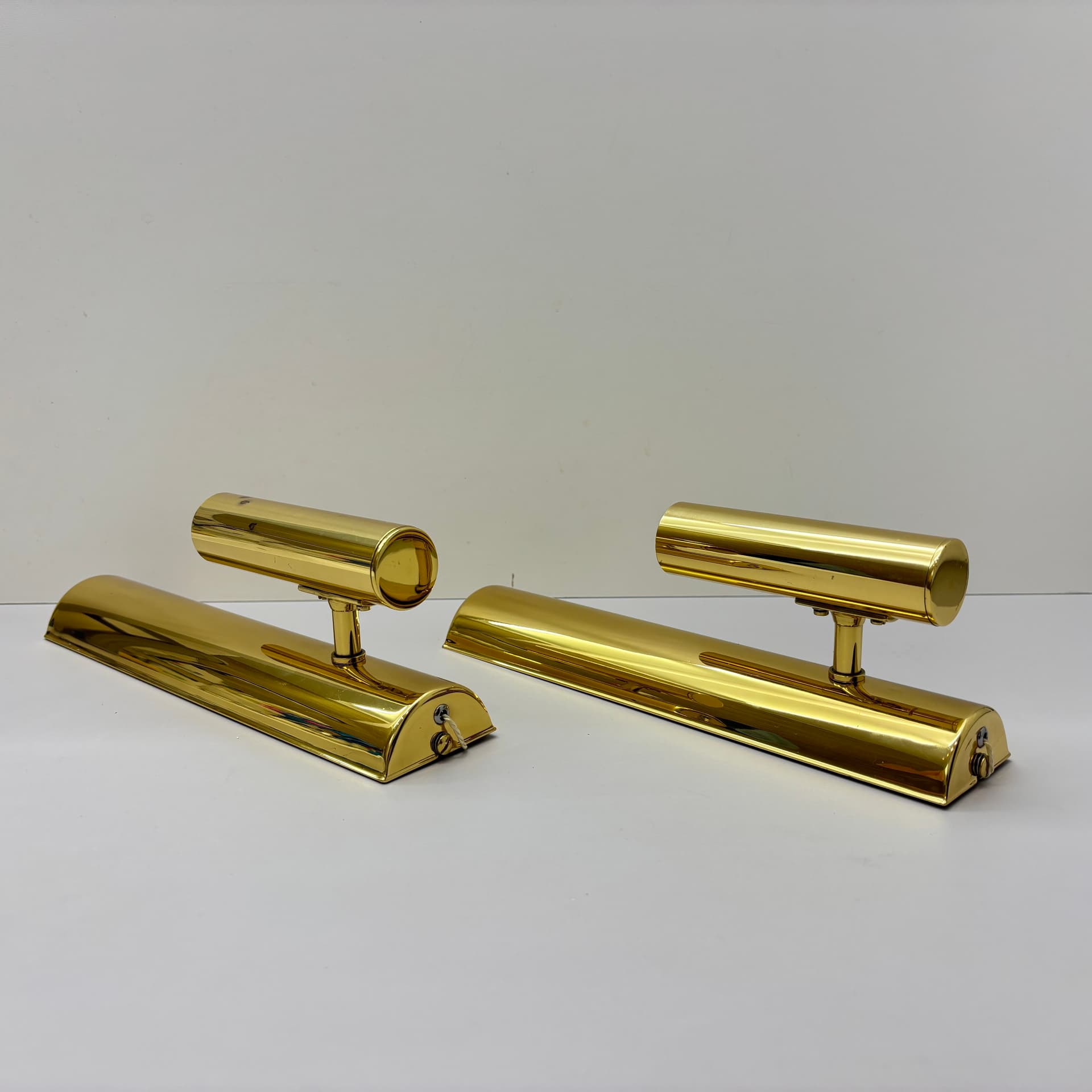 Pair of wall sconces, golden brass, Germany, 1970s. - 104824