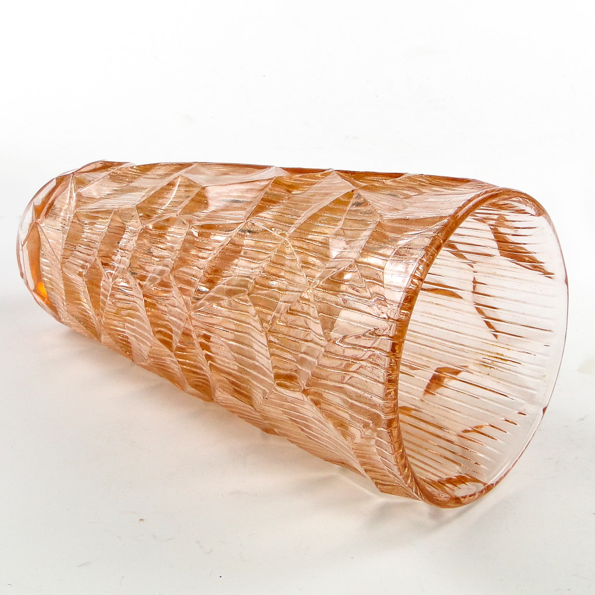 Wazon Okulus, modernizm, szkło rozalinowe, Ząbkowice, Polska, lata 70. - 104857