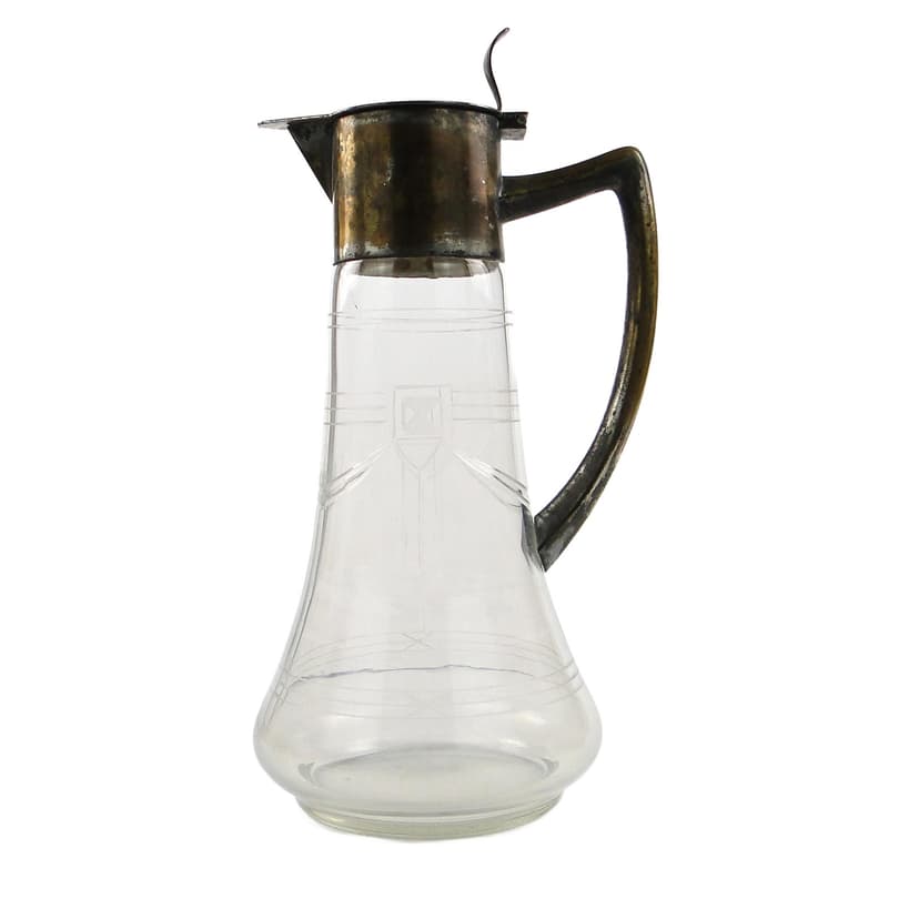 Dzban na wino Art Deco, szkło, Niemcy, lata 20.