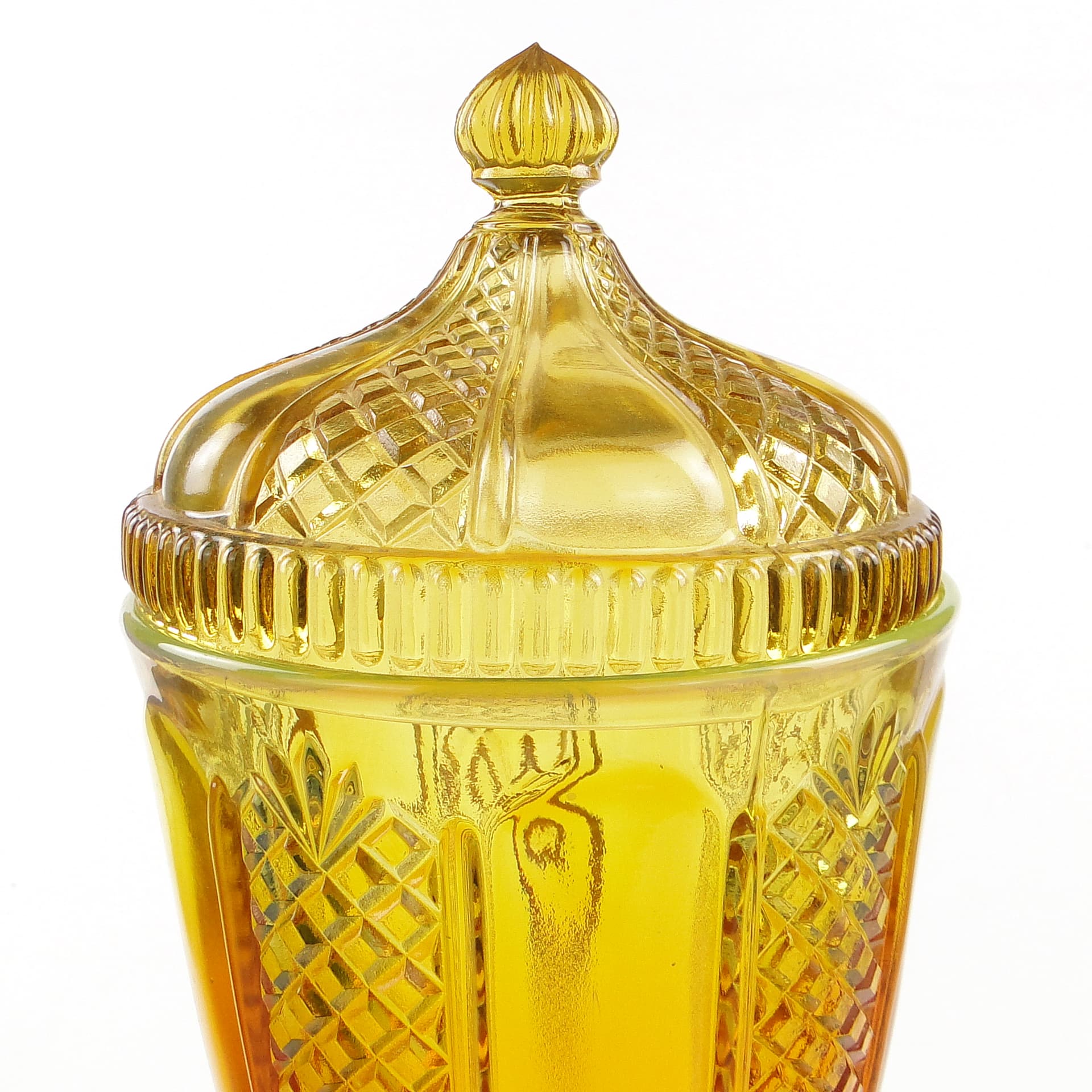 Bomboniera Art Deco, szkło prasowane, Ząbkowice, Polska, lata 70. - 104981