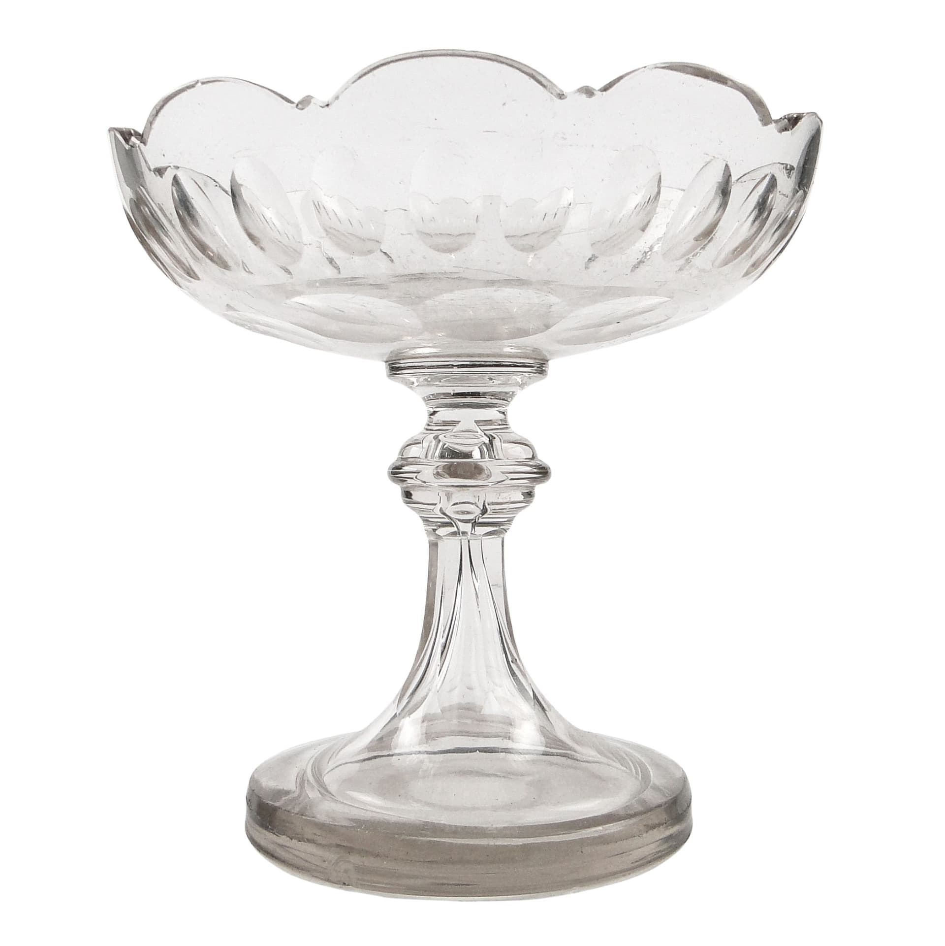 Patera Biedermeier, kryształ transparentny, Czechy, XIX w. - 105691