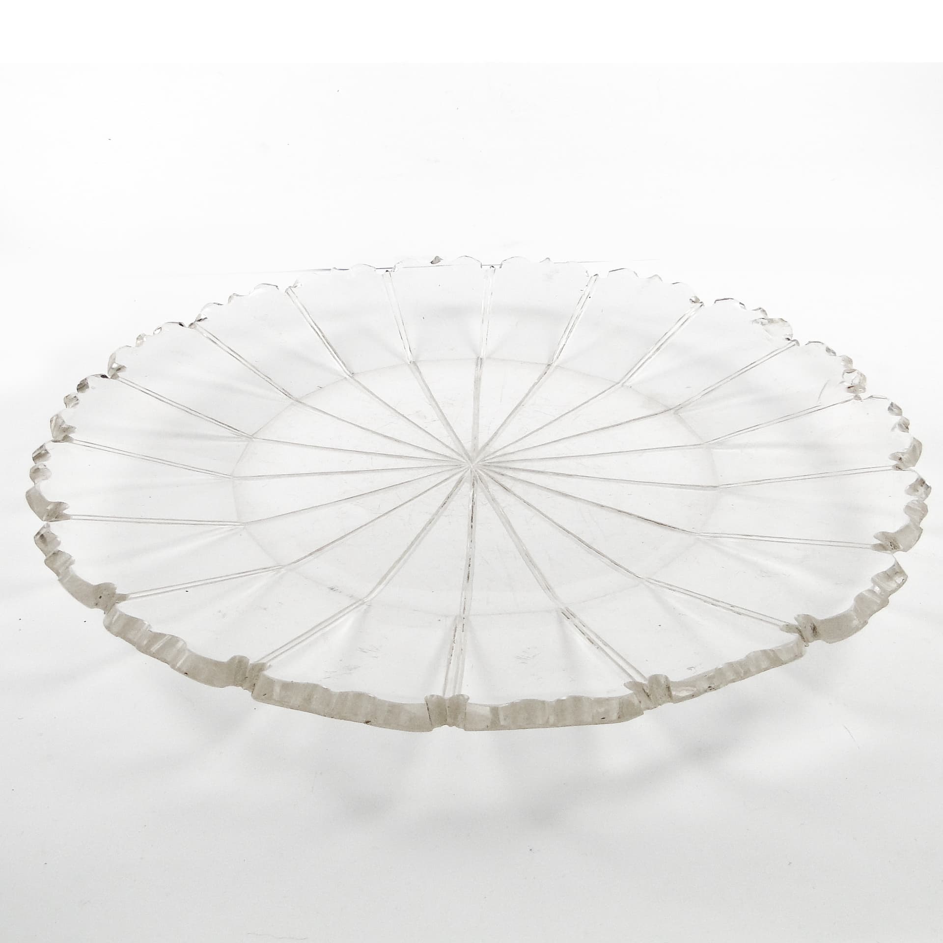 Biedermeier platter, transparent crystal, Czech Republic, 19th c. - 105090