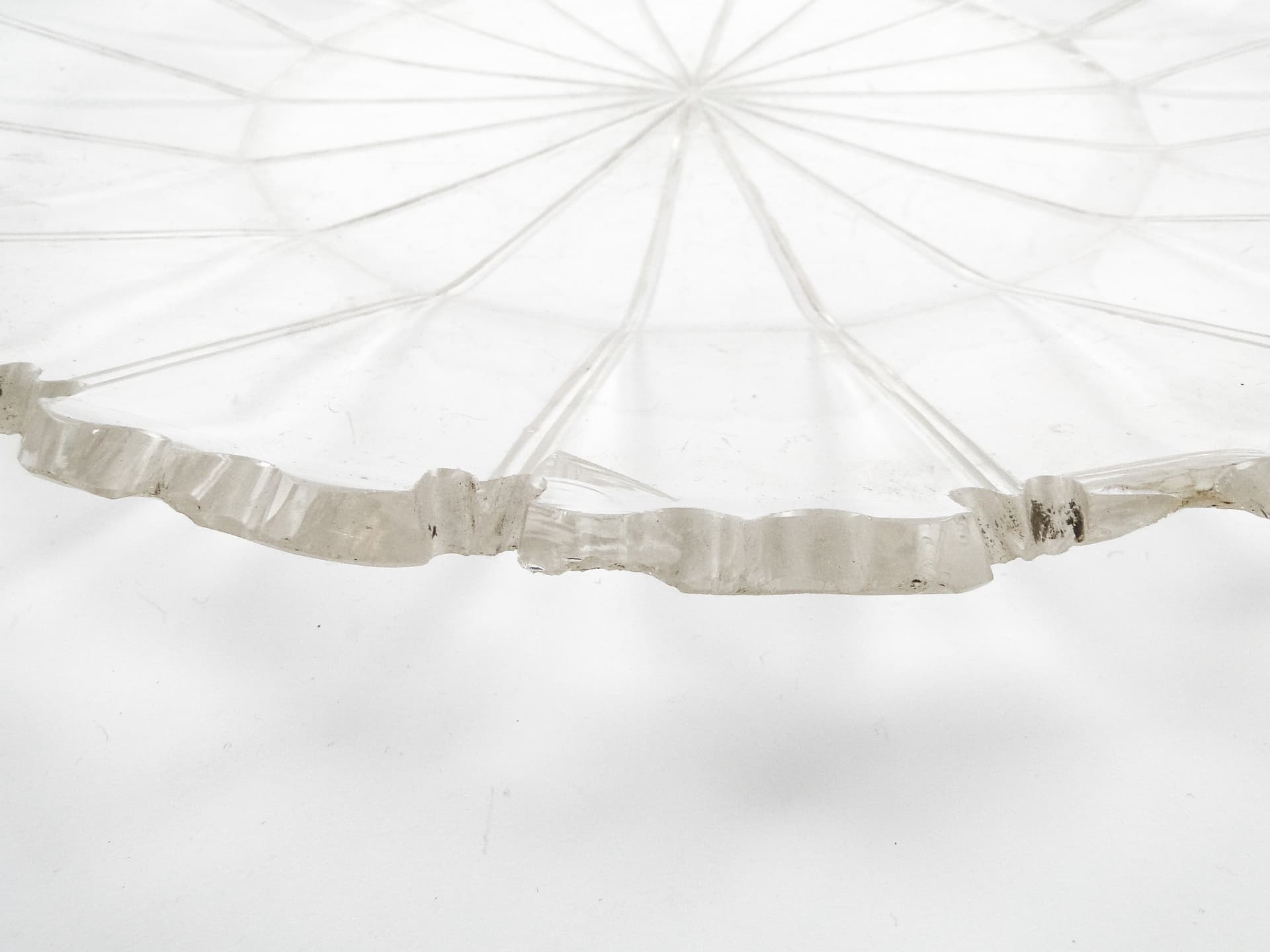 Biedermeier platter, transparent crystal, Czech Republic, 19th c. - 105093