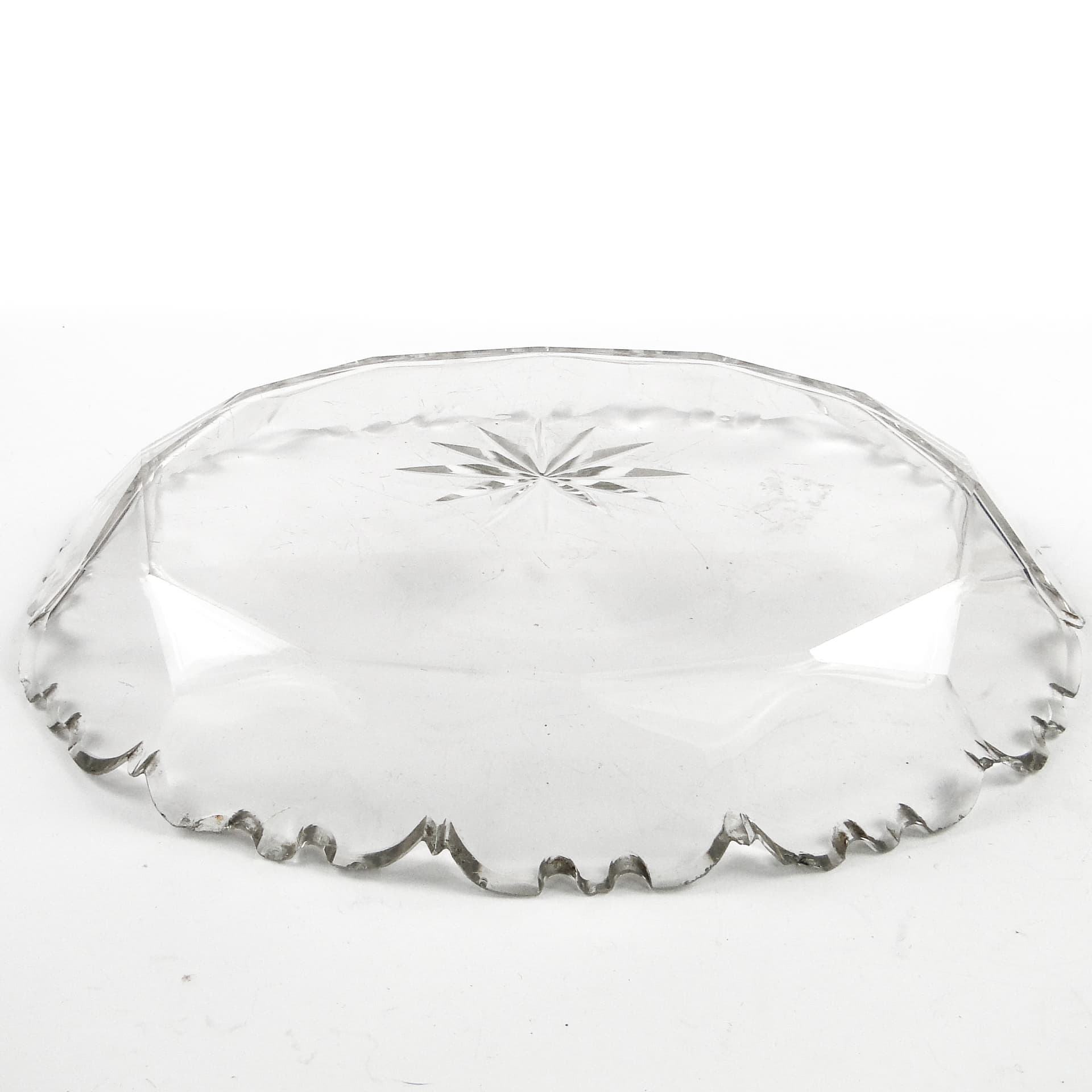 Biedermeier platter, transparent crystal, Czech Republic, 19th c. - 105111