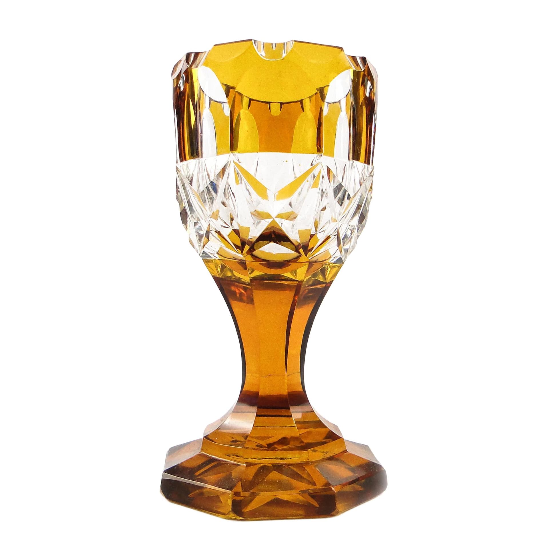 Kielich Art Deco, kryształ, Czechosłowacja, lata 30.