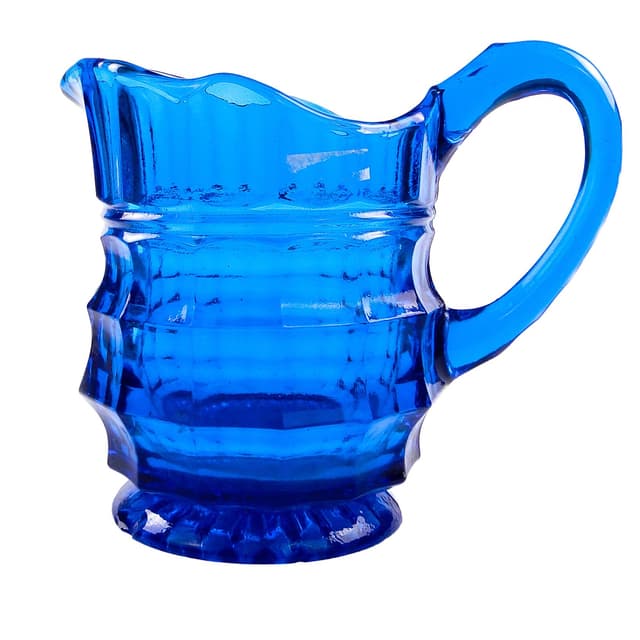 Mlecznik Art Deco, szkło kobaltowe, Belgia, lata 30. - WYMIARY