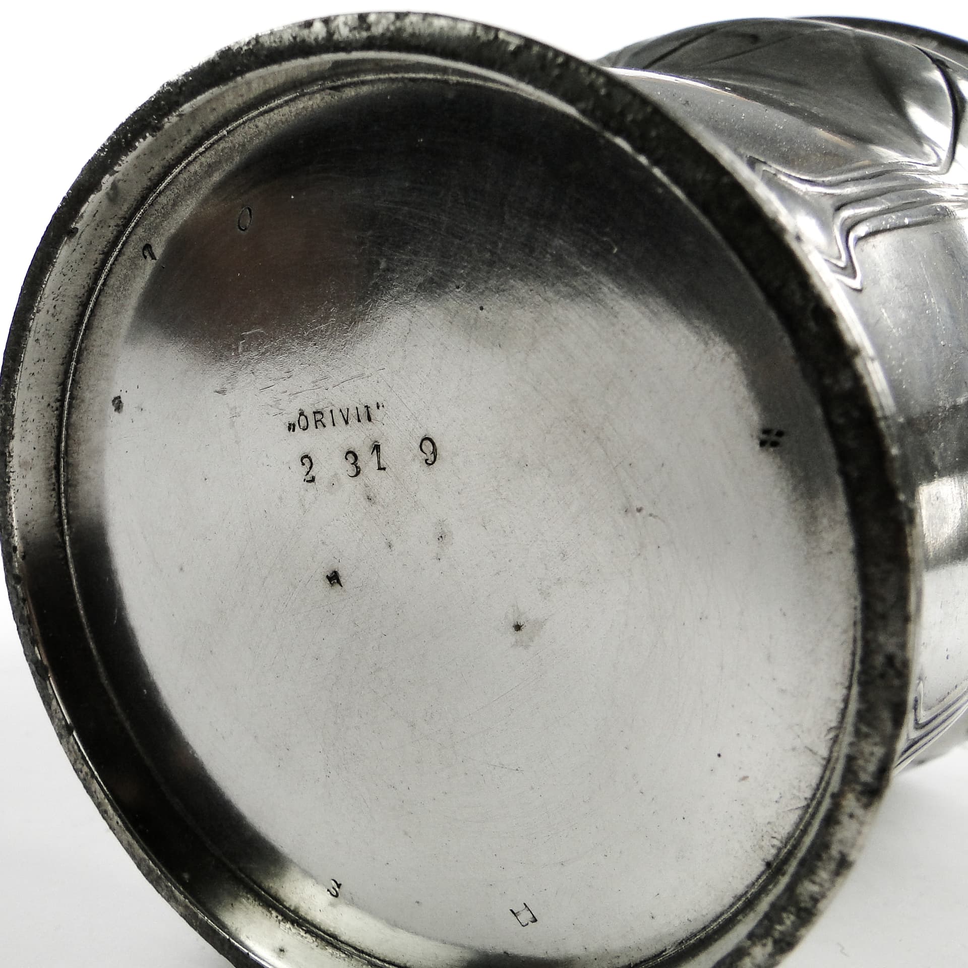 Herbatnica Art Nouveau, cyna srebrzona, Orivit, Niemcy, pocz. XX w. - 105409