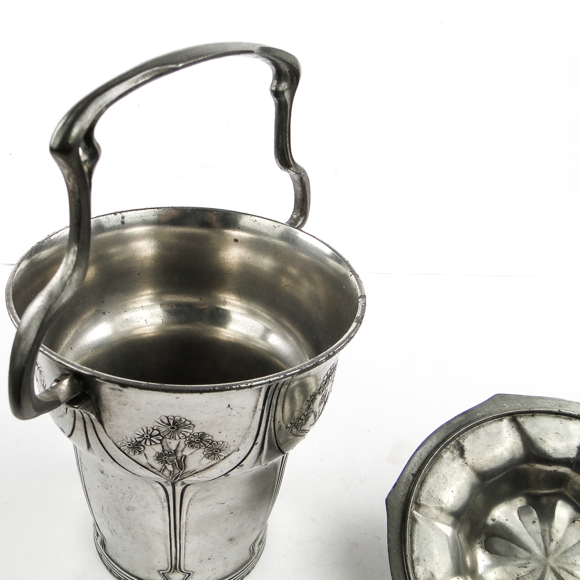 Herbatnica Art Nouveau, cyna srebrzona, Orivit, Niemcy, pocz. XX w. - 105406