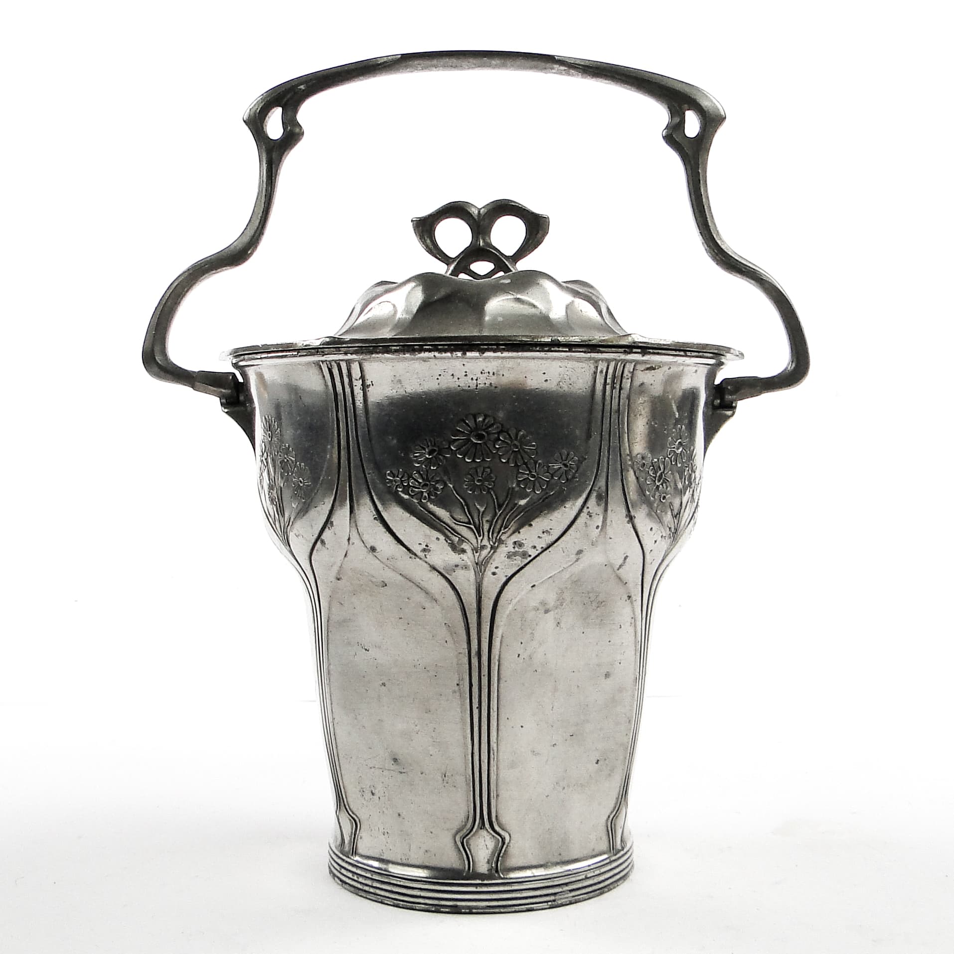 Herbatnica Art Nouveau, cyna srebrzona, Orivit, Niemcy, pocz. XX w. - 105398