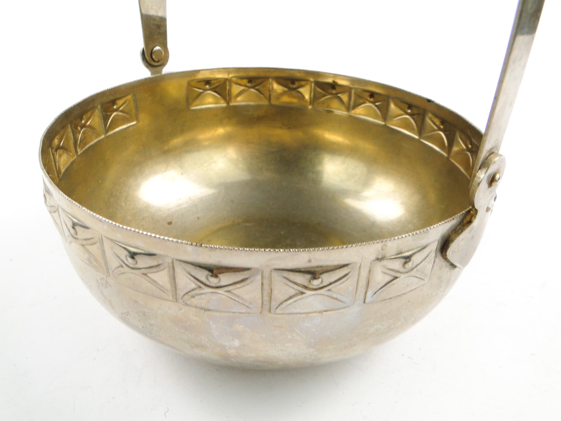 Cukiernica Art Nouveau, mosiądz srebrzony, Szwecja, początek XX w. - 105425