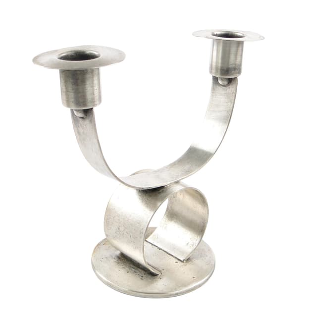 Świecznik dwuramienny Art Deco, metal, WMF, Niemcy, lata 30. - WYMIARY