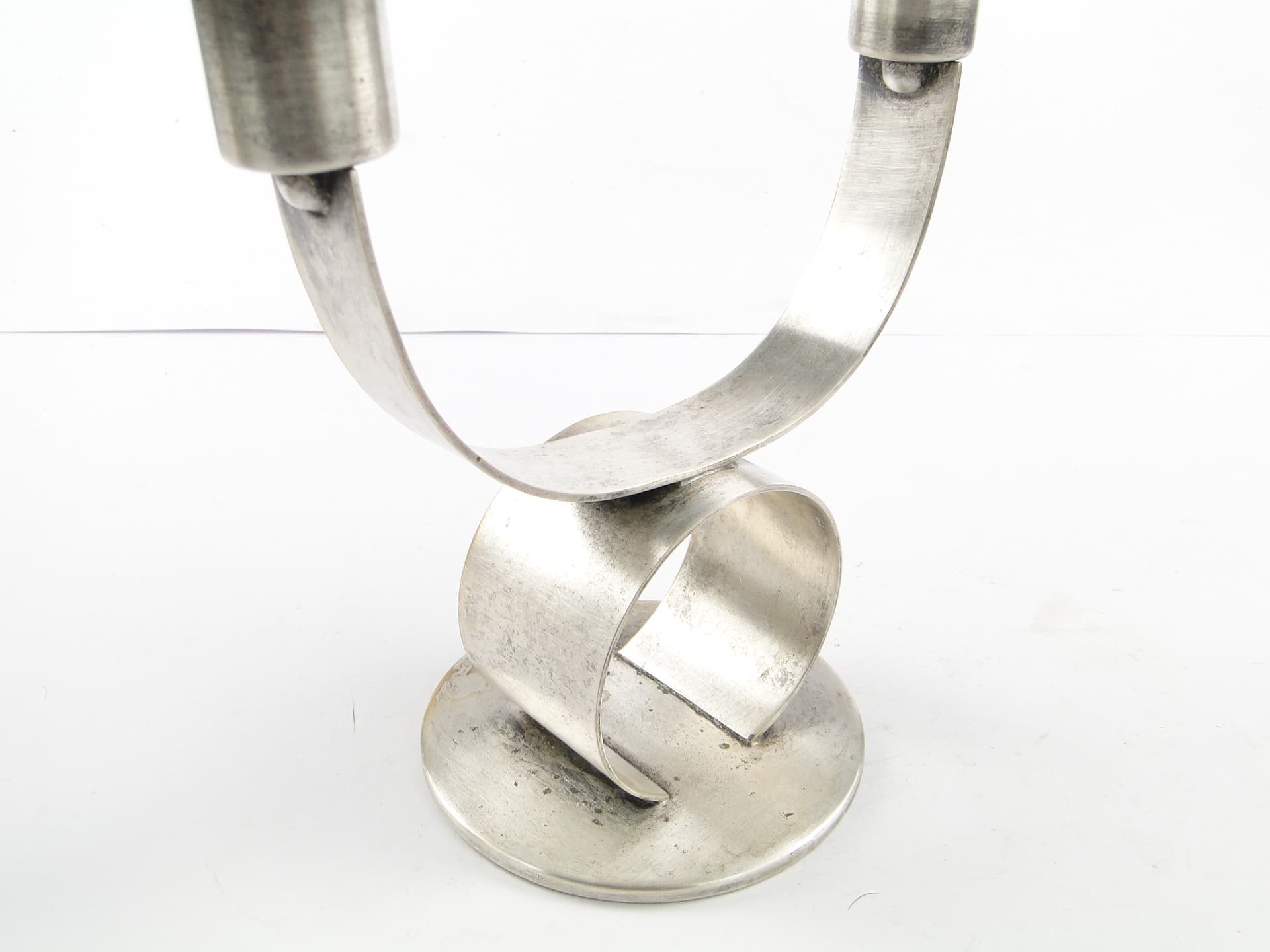 Świecznik dwuramienny Art Deco, metal, WMF, Niemcy, lata 30. - 105531