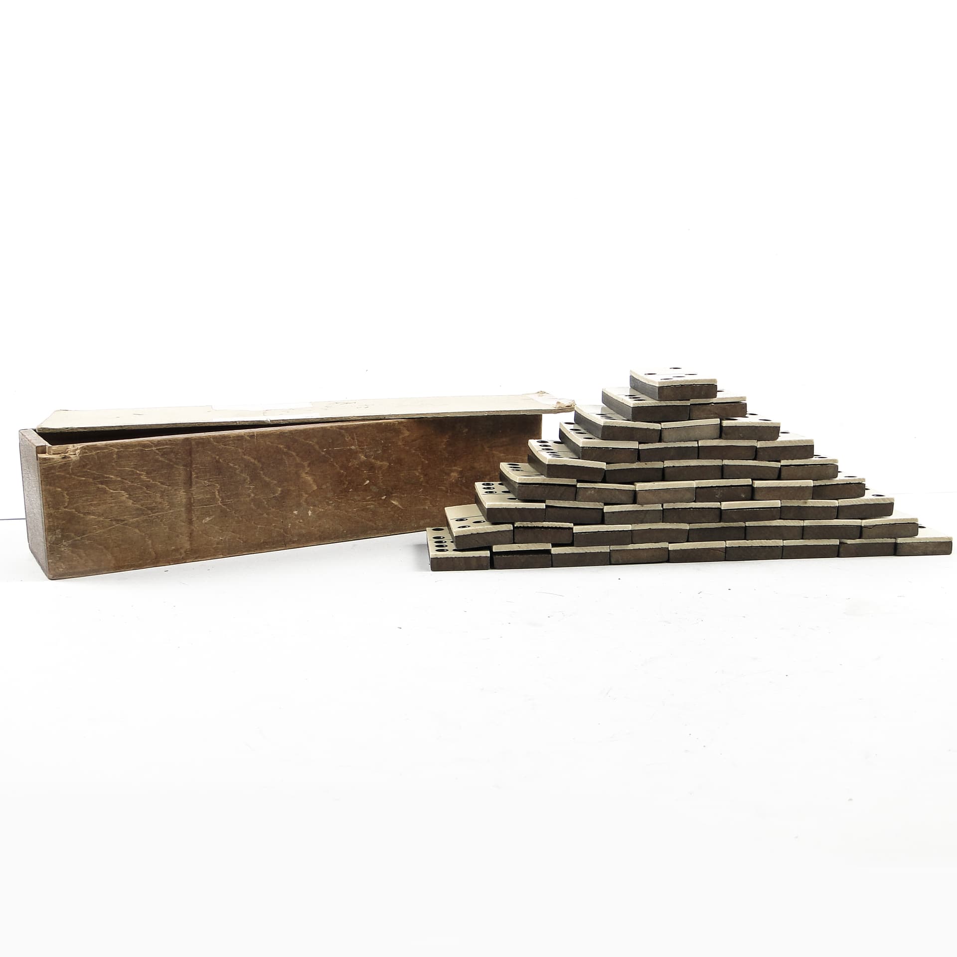Minimalism domino set, grey plastic, Poland, 1970s - 105614
