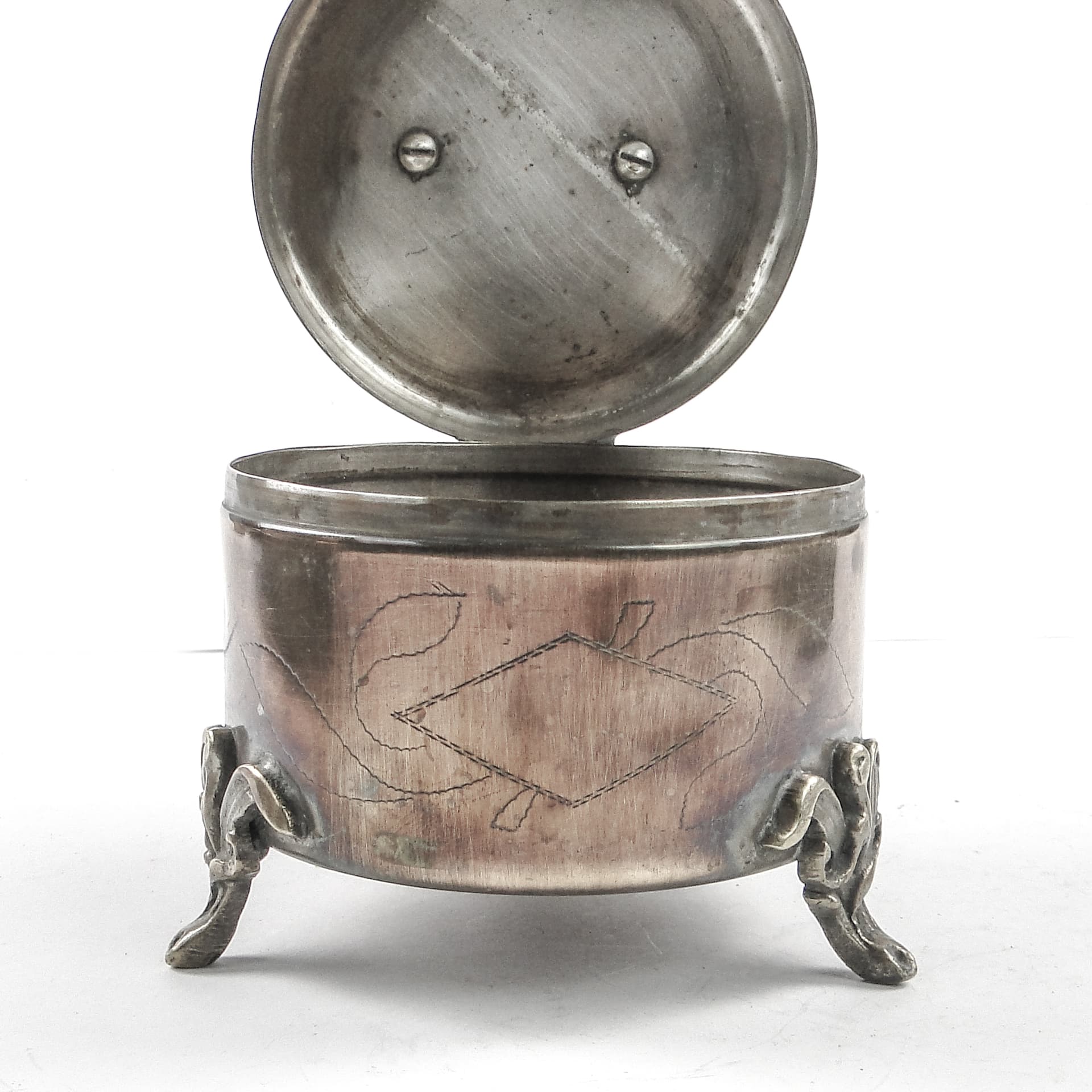 Cukiernica Art Nouveau, mosiądz srebrzony, Węgry, początek XX w. - 105682