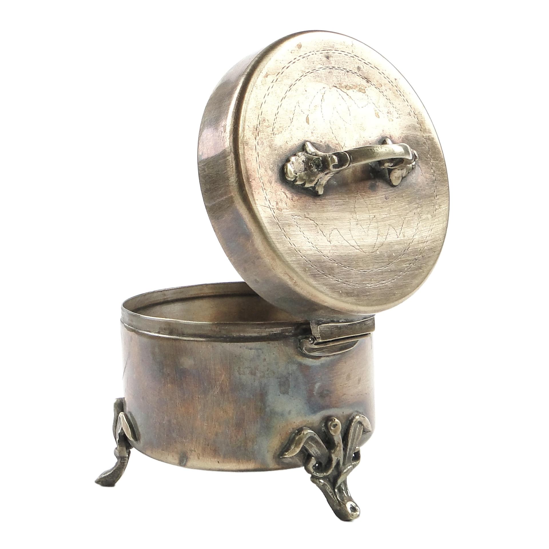 Cukiernica Art Nouveau, mosiądz srebrzony, Węgry, początek XX w.