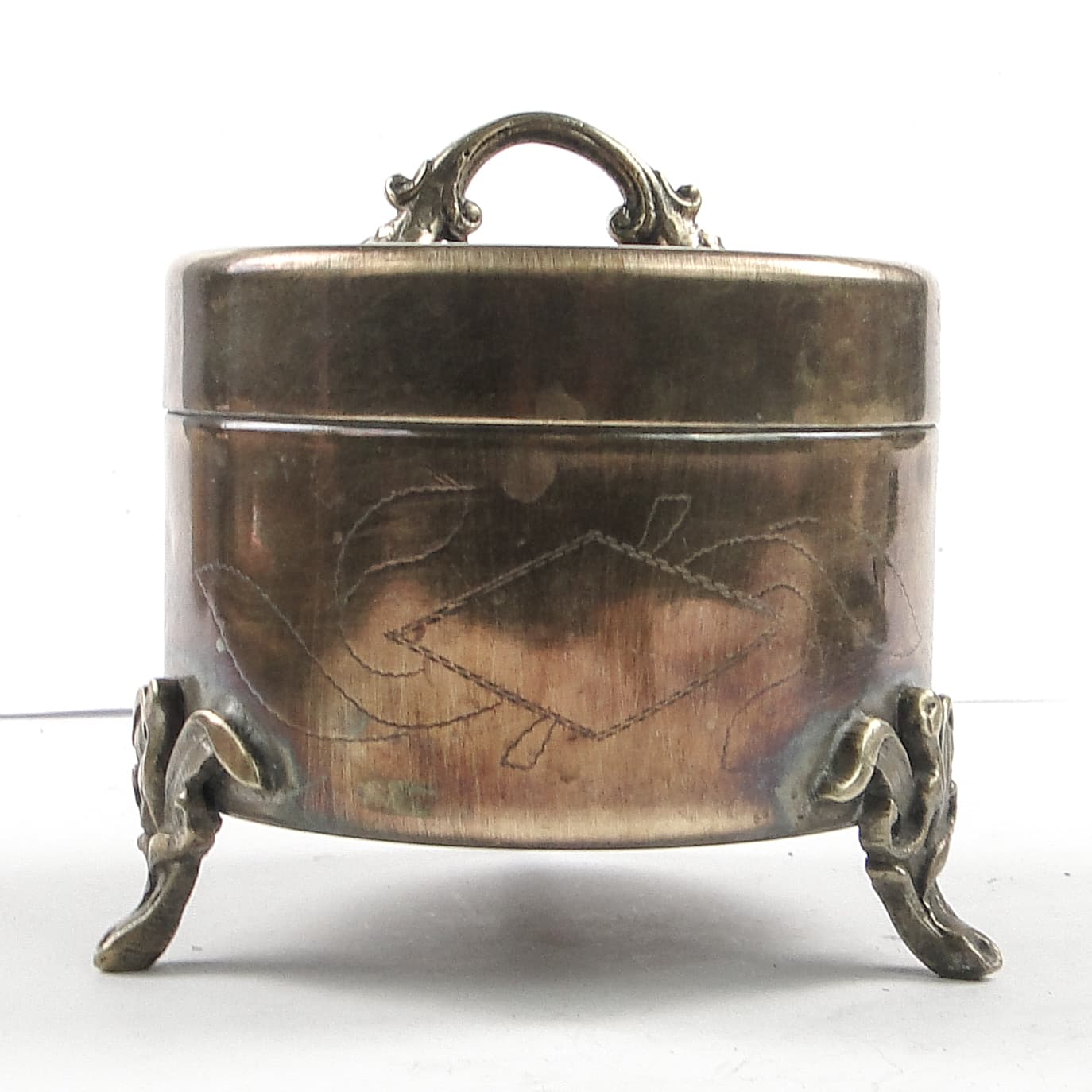 Cukiernica Art Nouveau, mosiądz srebrzony, Węgry, początek XX w. - 105679